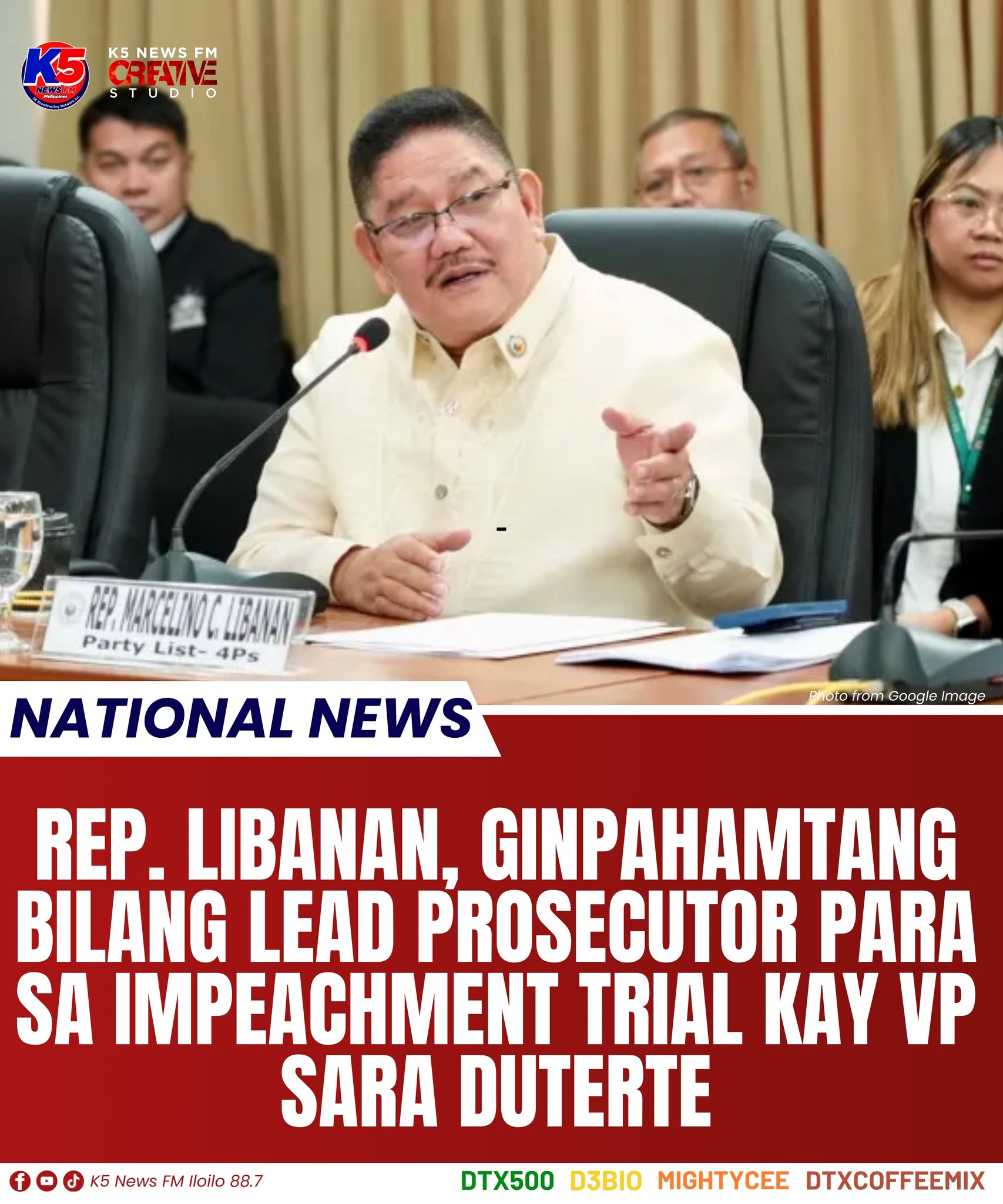 K5 - REP. LIBANAN, GINPAHAMTANG BILANG LEAD PROSECUTOR PARA SA ...