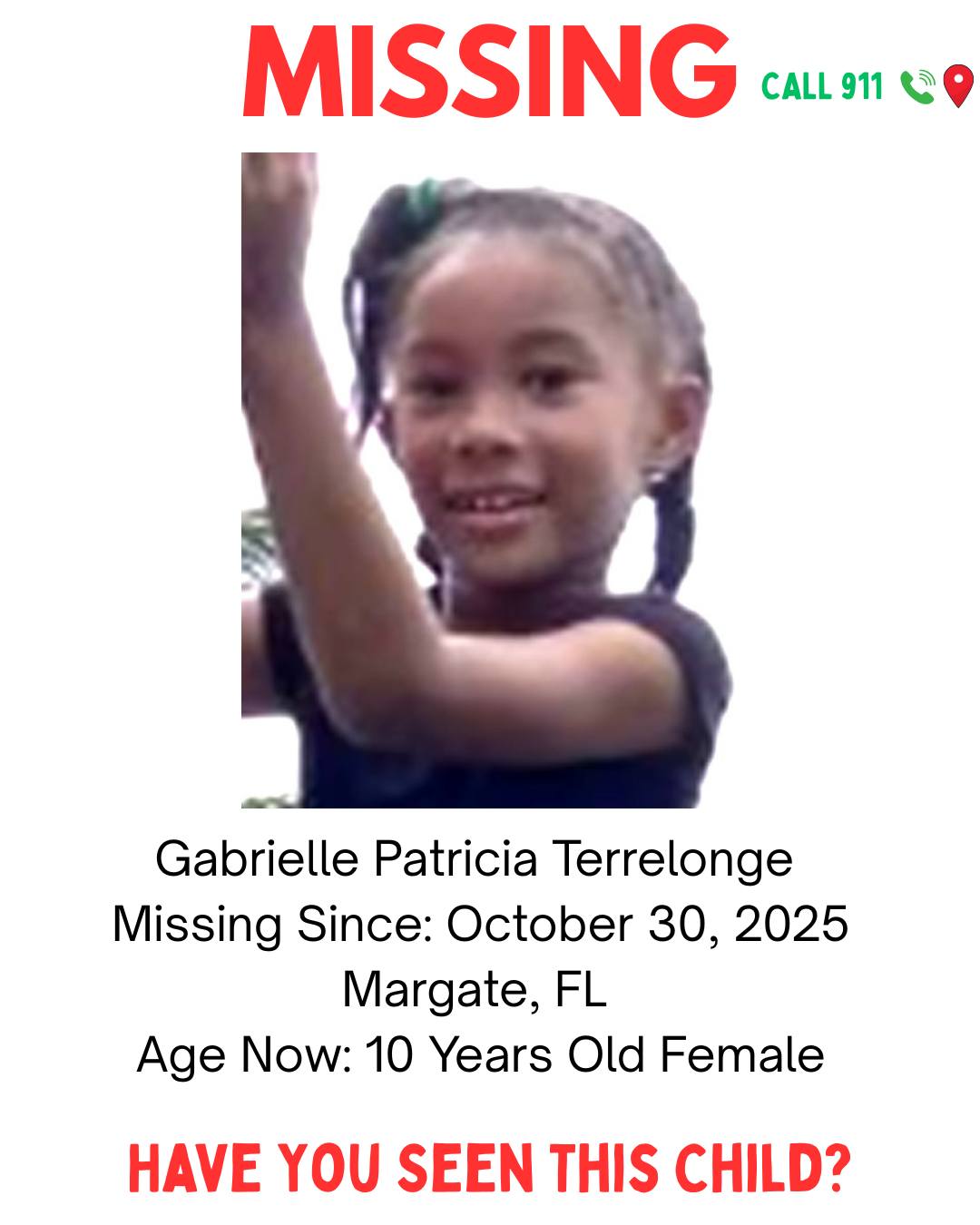 Vee media - Gabrielle Patricia Terrelonge (10) — Missing... | Facebook