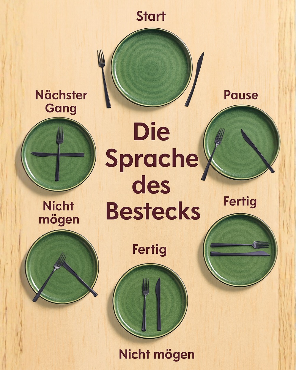 Menschen essen ihr ganzes Leben lang im Restaurant – ohne zu wissen, dass ihr Besteck ständig eine geheime Botschaft sendet. Die meisten kennen nur „fertig“, aber kaum jemand weiß, dass jede Besteckpo