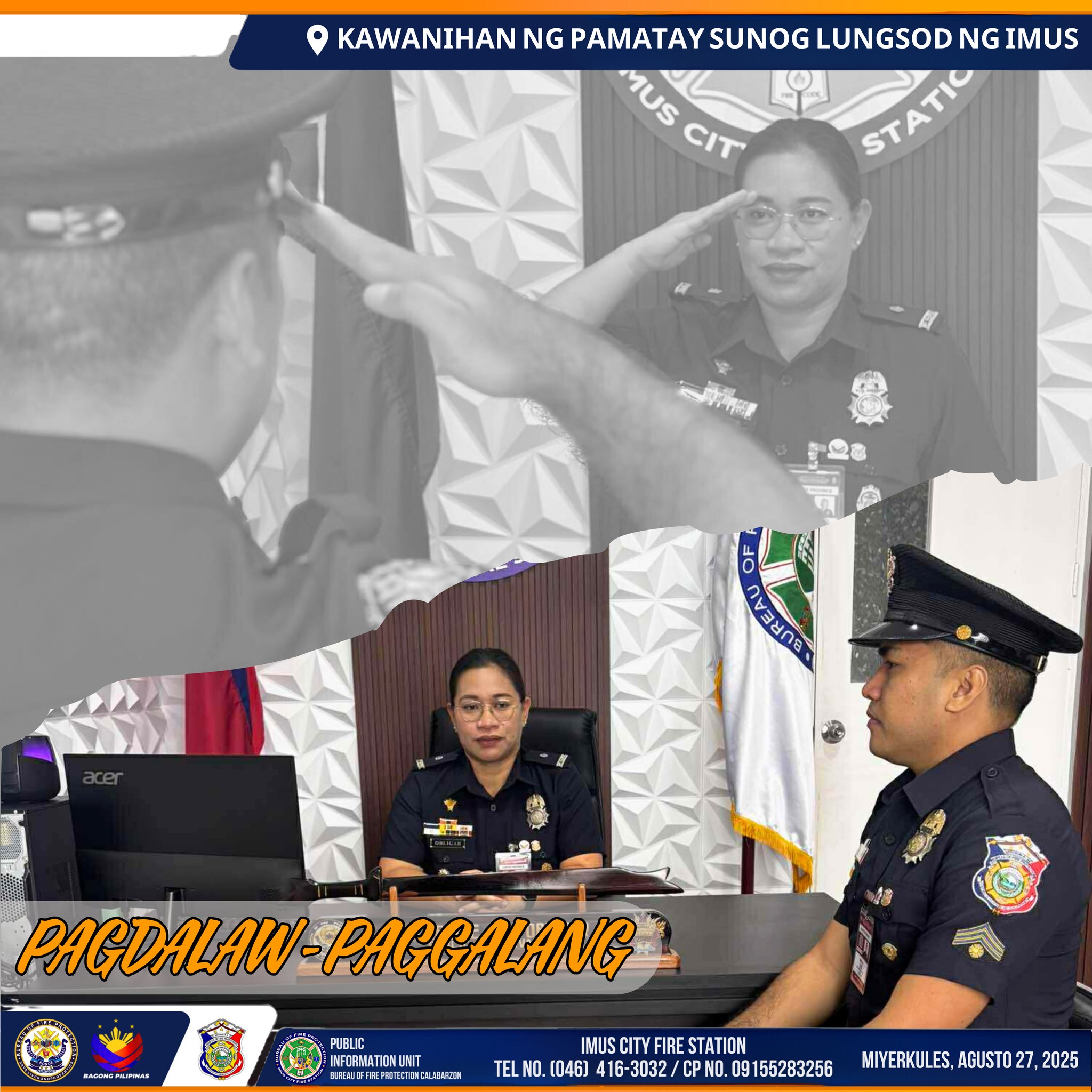 Bfp Imus - 27 Agosto 2025 📸 Sa Larawan || Sa ilalim ng pamumuno ng ...