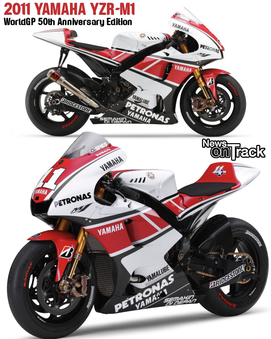 The 2011 Yamaha YZR-M1 World GP 50th Anniversary Edition was a