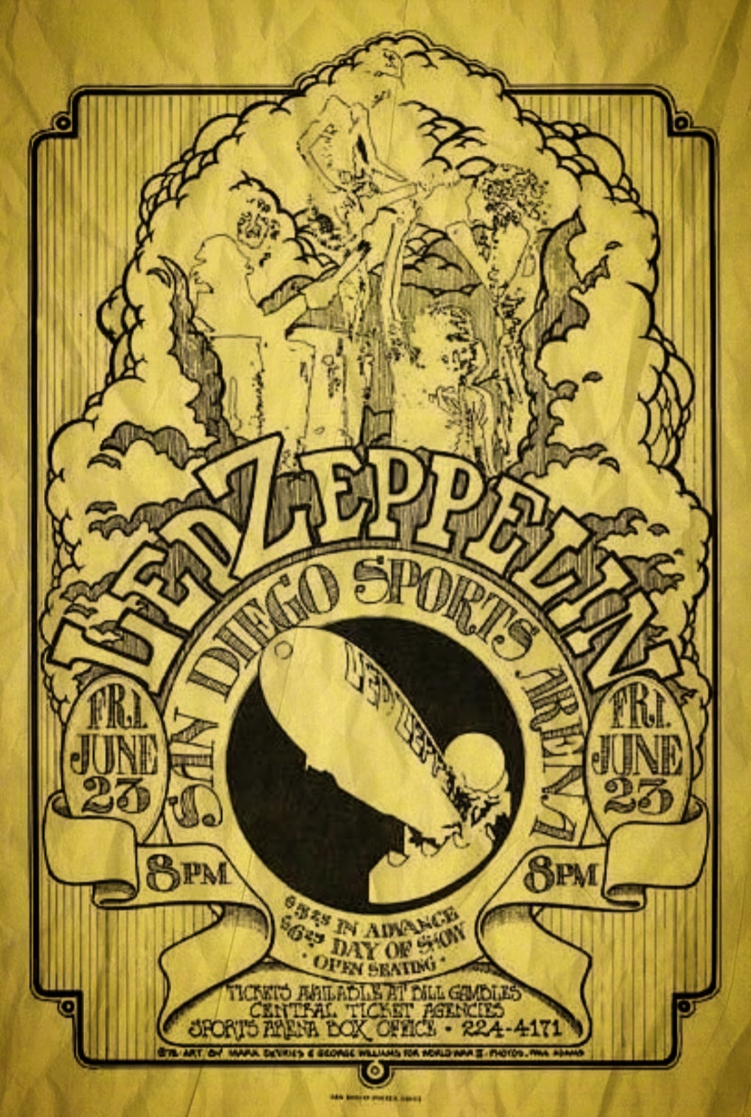 Jean Lagarrigue 1972年 シルクスクリーン 717 On June 23, 1972, Led Zeppelin played in San Diego. Setlist