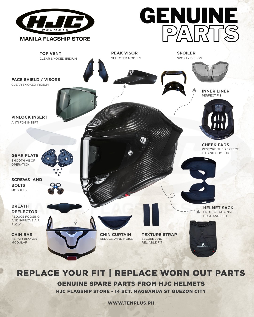 accessories for hjc helmet HJ-34 Pinlock-Ready Shield RST Fire Red Enhance your helmets fit and comfort with the RPHA 71 Cheek Pads HJC Helmets RPHA 11 Pro