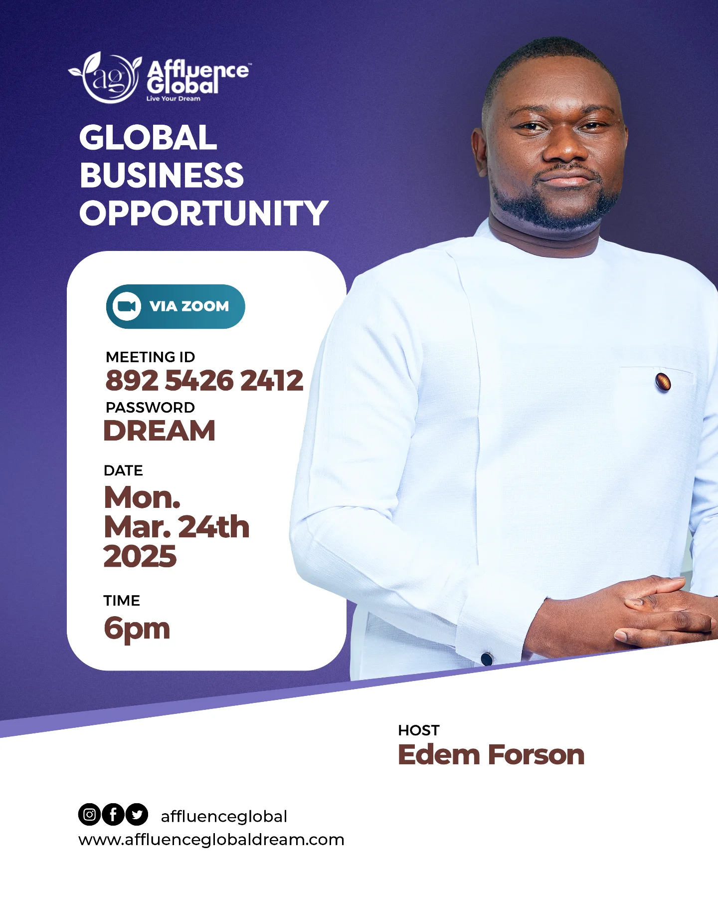 Join us for a life-changing Global... - Affluence Global | Facebook