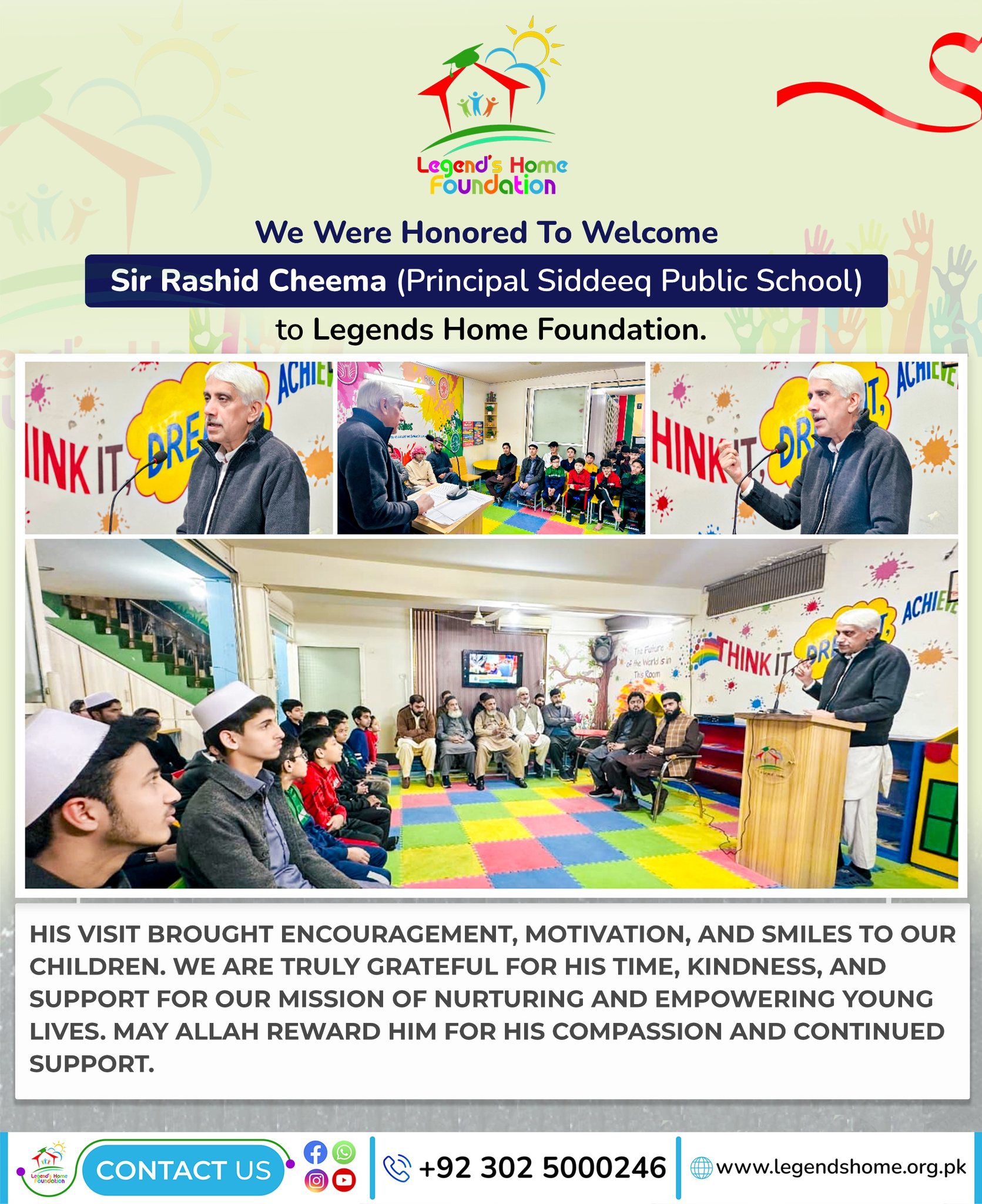 Legends - We were honored to welcome Sir Rashid Cheema (Principal ...