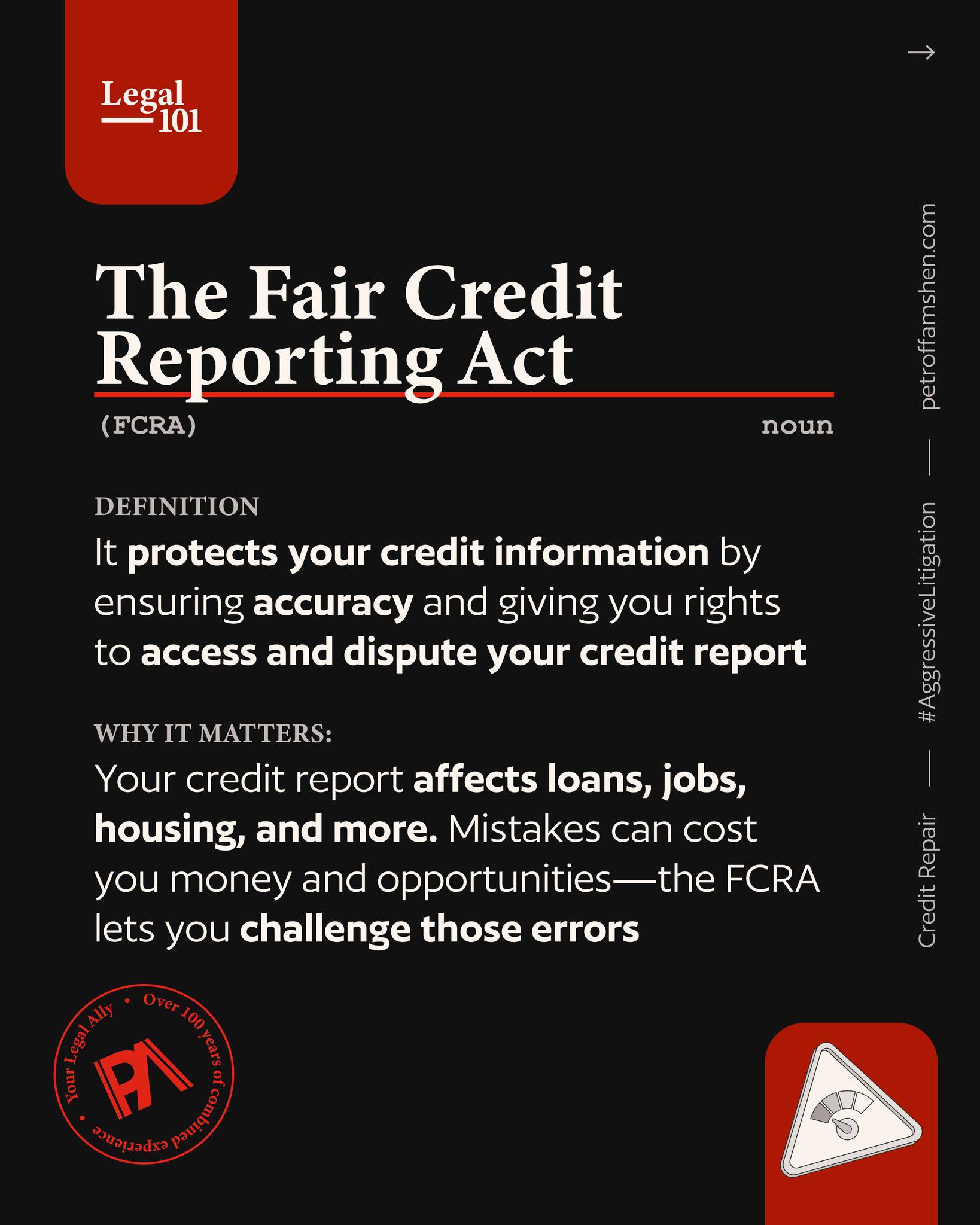 Your credit report impacts more than... - Petroff Amshen LLP. | Facebook