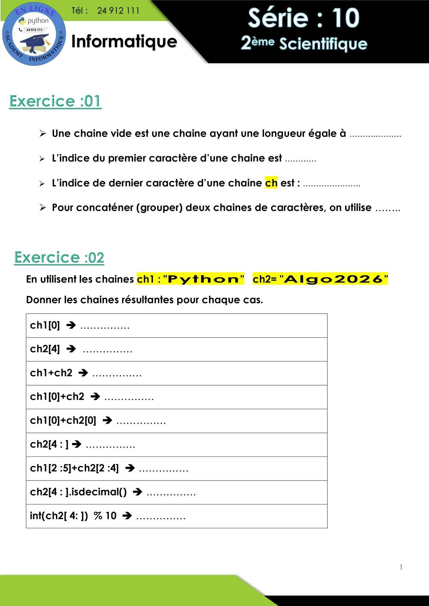 Algorithmique... - Algorithmique et programmation en Python