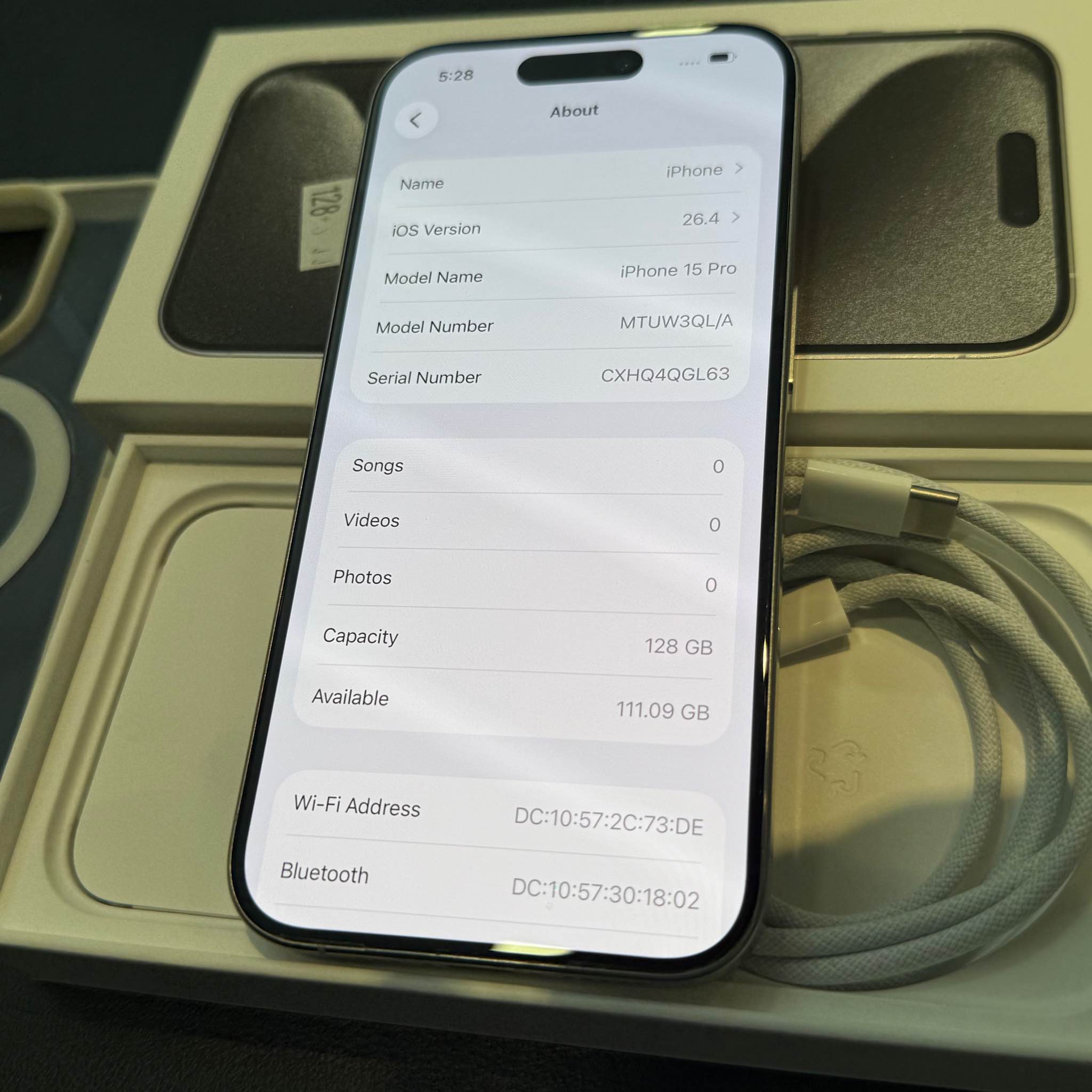 IPHONE 15 PRO 128GB BATTERY 88 - Cell Phones - Strovolos 