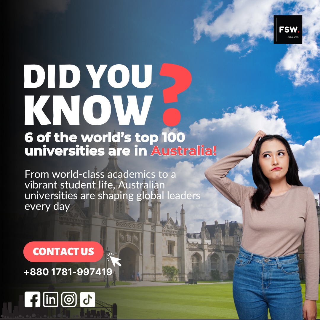 FSW - 🇦🇺 Australia is home to 6 of the world’s Top 100 universities ...