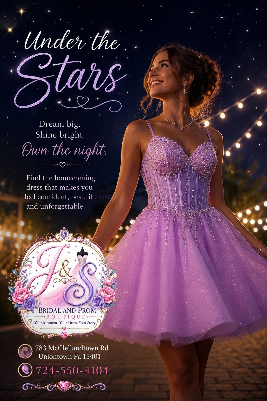 under the stars homecoming dress J & S Bridal and Prom Boutique USA