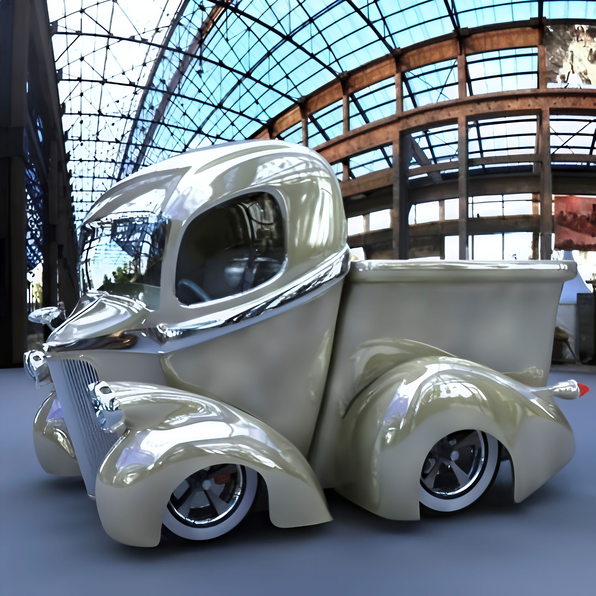 Custom 1935 Pontiac hot rod tow vehicle for fifth-wheel camper
