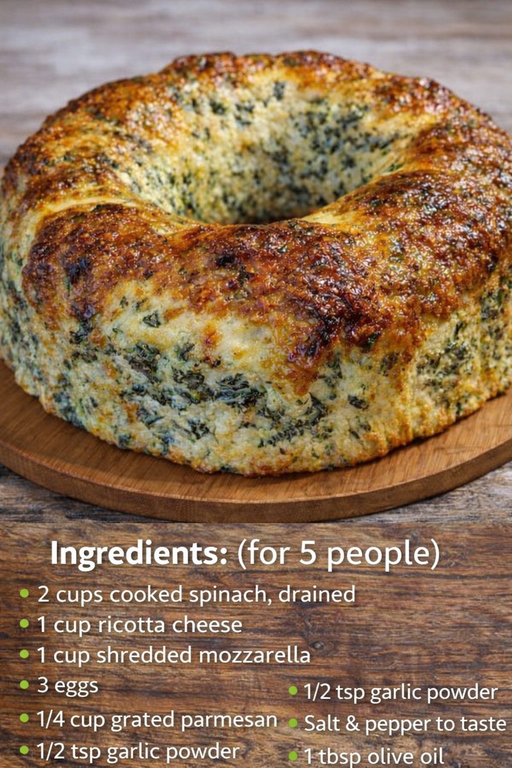 Allrecipeasy - Cheesy Spinach Ricotta Ring 🧀🌿 Flourless,... | Facebook