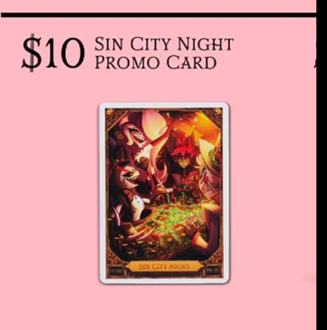 Where to buy Sin City Night Hazbin Hotel promo card?