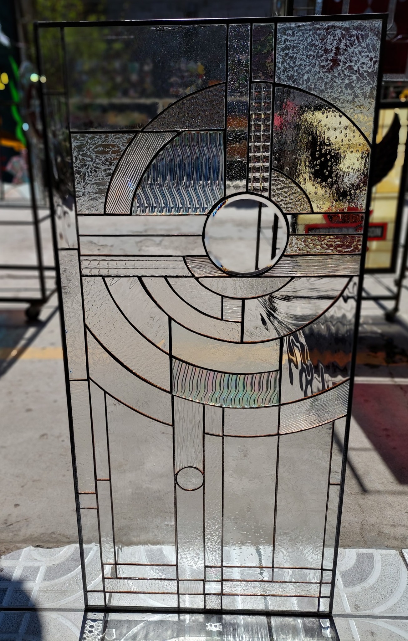 Beveled all clear window panel FRANK LLOYD WRIGHT TREE OF LIFE 20.5 x 34.5 e
