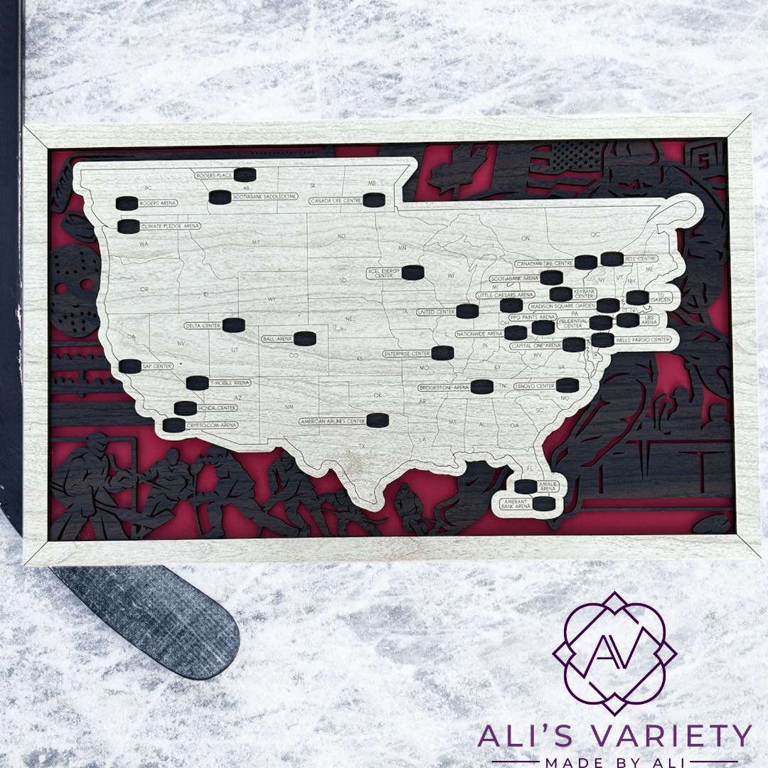Made - 🏒 New Hockey Arena Travel Map! 🏒 Calling all hockey fans and ...