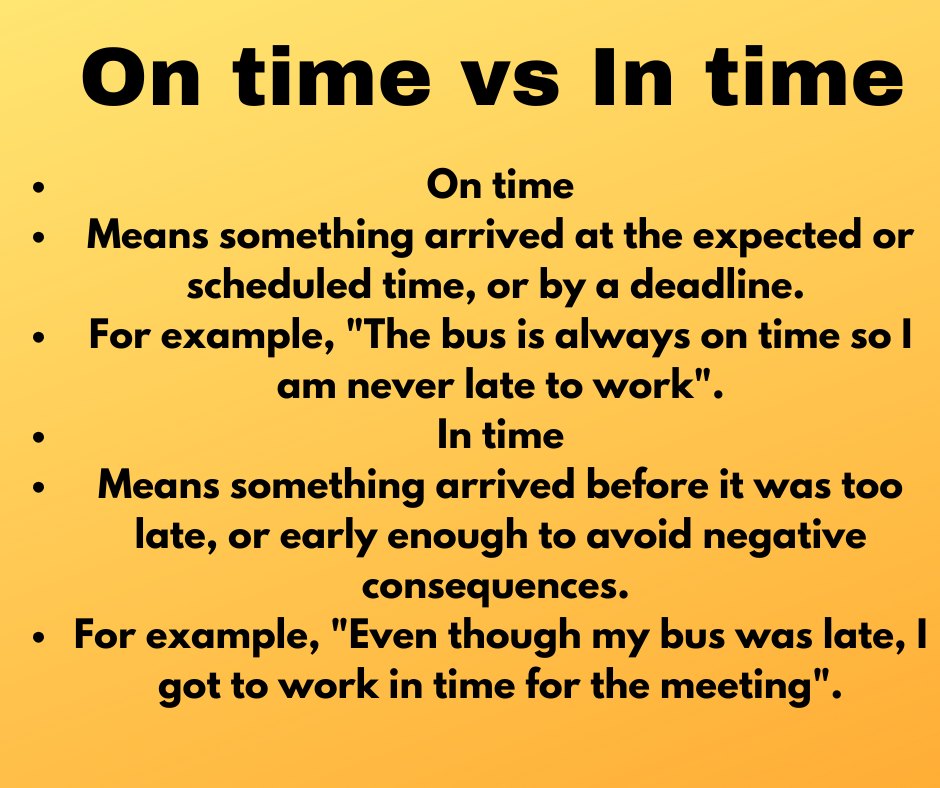 FREE ENGLISH COURSES | On time vs In time | Facebook