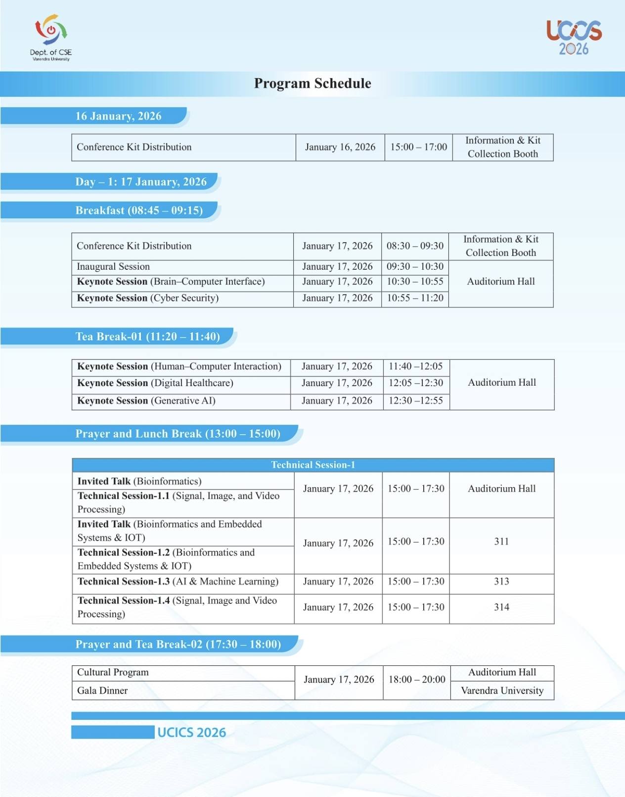 📢 UCICS 2026 – 2 Days Program Schedule Published! We are excited to ...