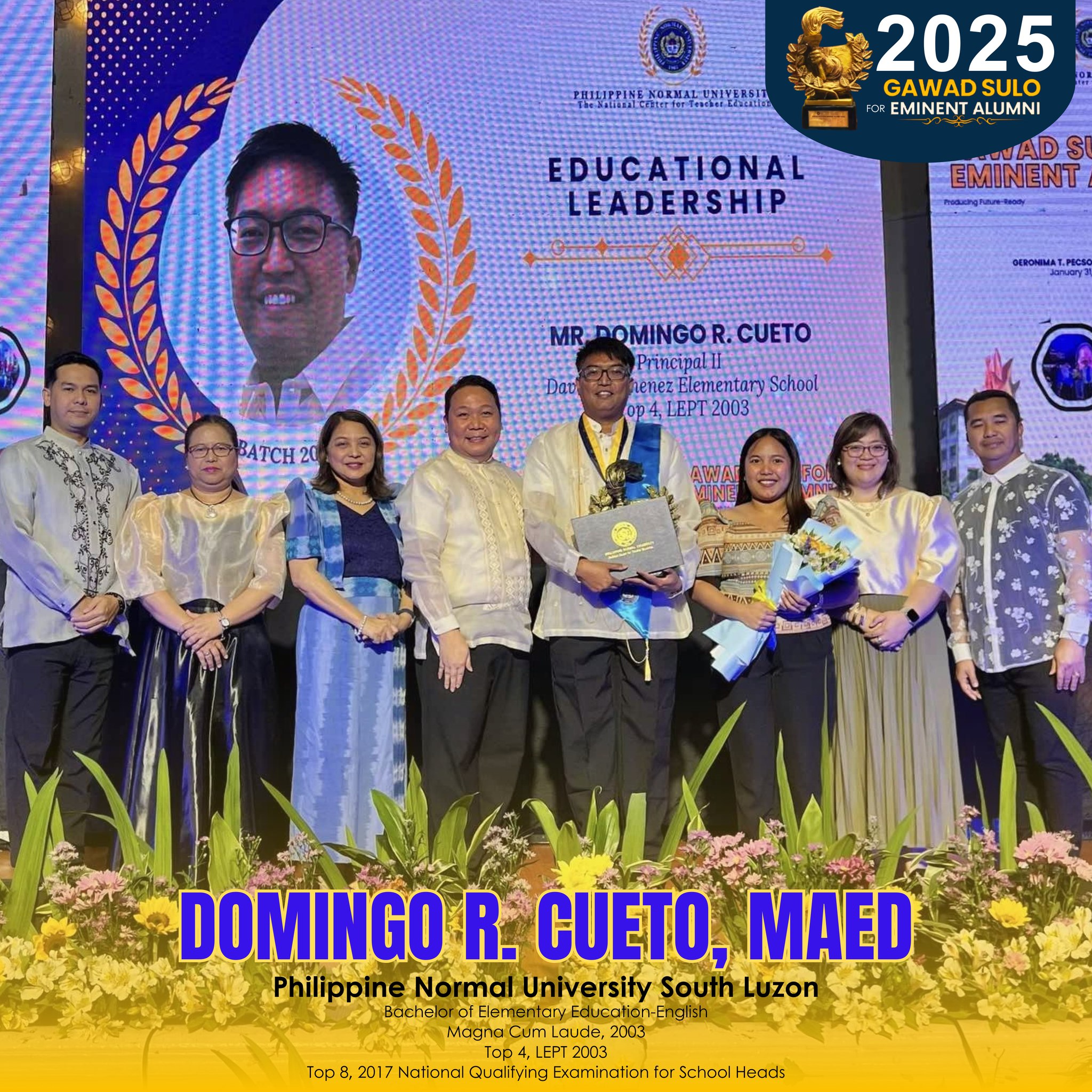 PNUSL - Congratulations to 𝐌𝐫. 𝐃𝐨𝐦𝐢𝐧𝐠𝐨 𝐑. 𝐂𝐮𝐞𝐭𝐨 on being recognized as ...
