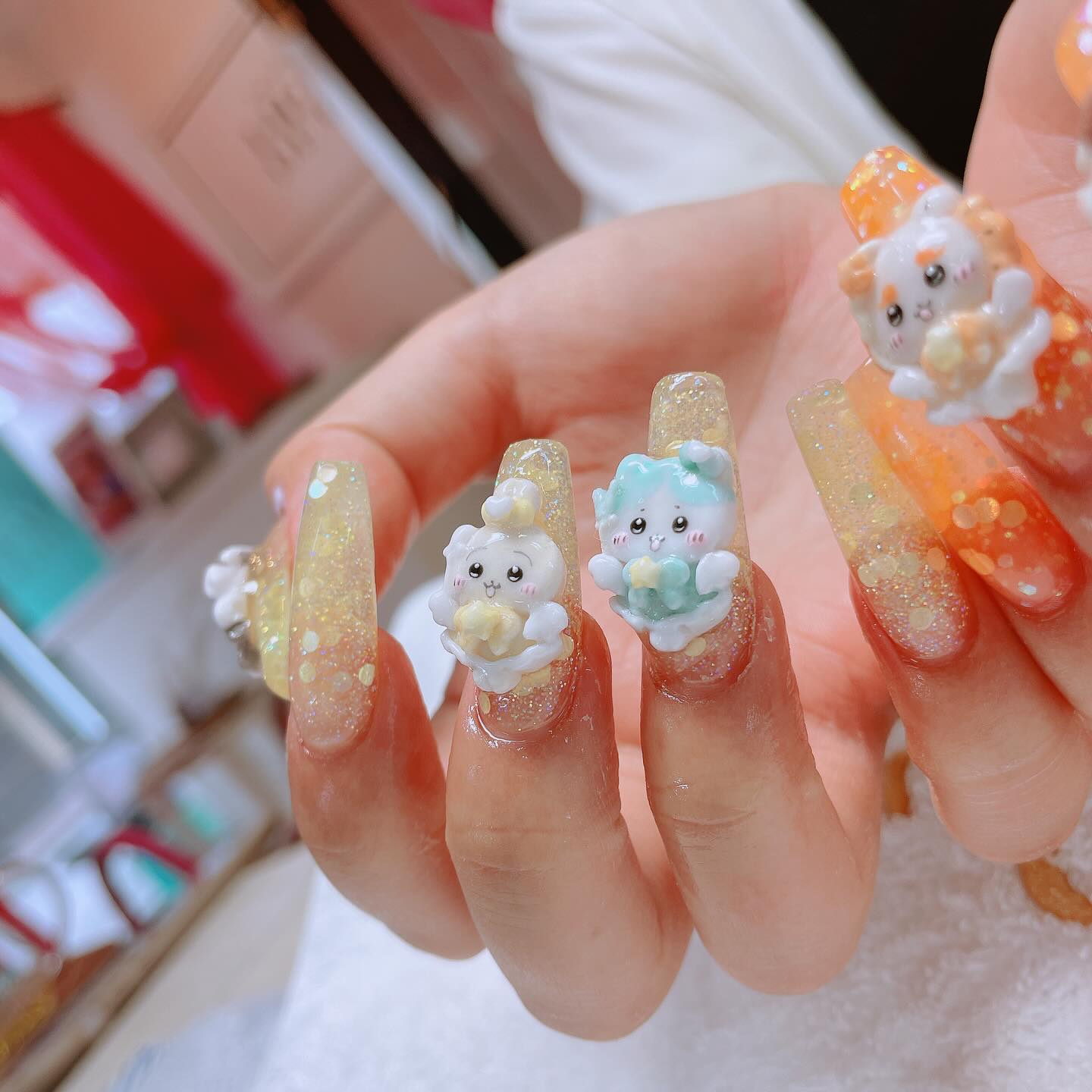 ちいかわネイル パーツお持ち込みでした。 インスタ、メルカリ等で購入 