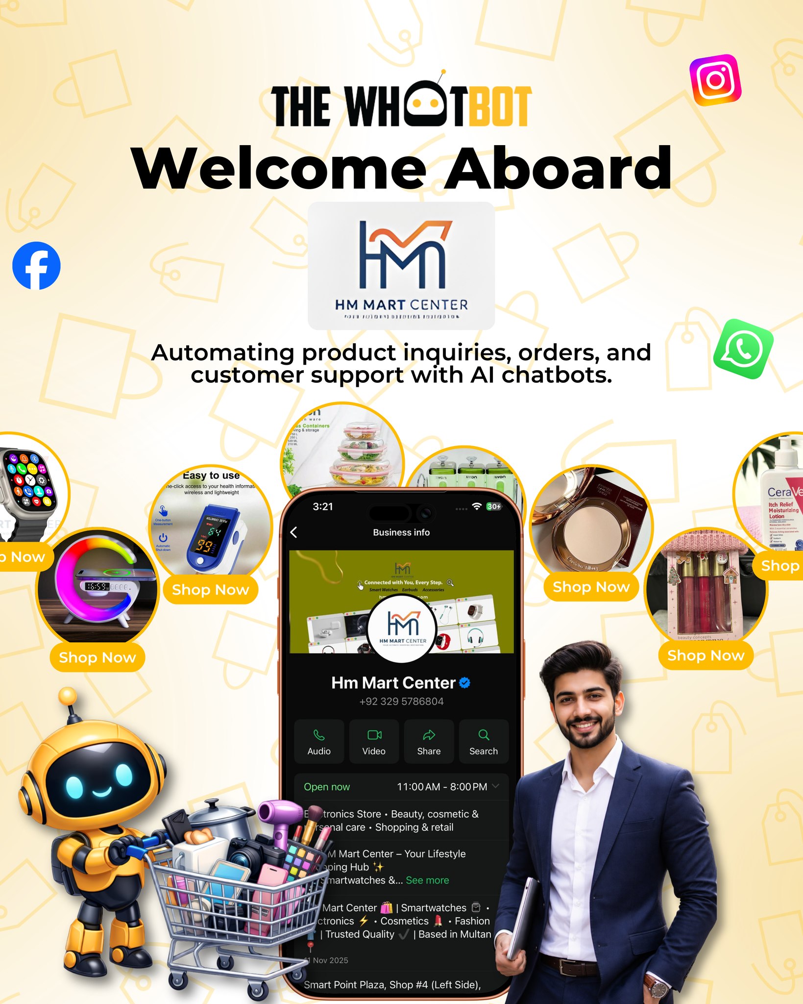 The WhatBot - 🛒 Welcome Aboard HM Mart Center 🤖 We’re excited to ...
