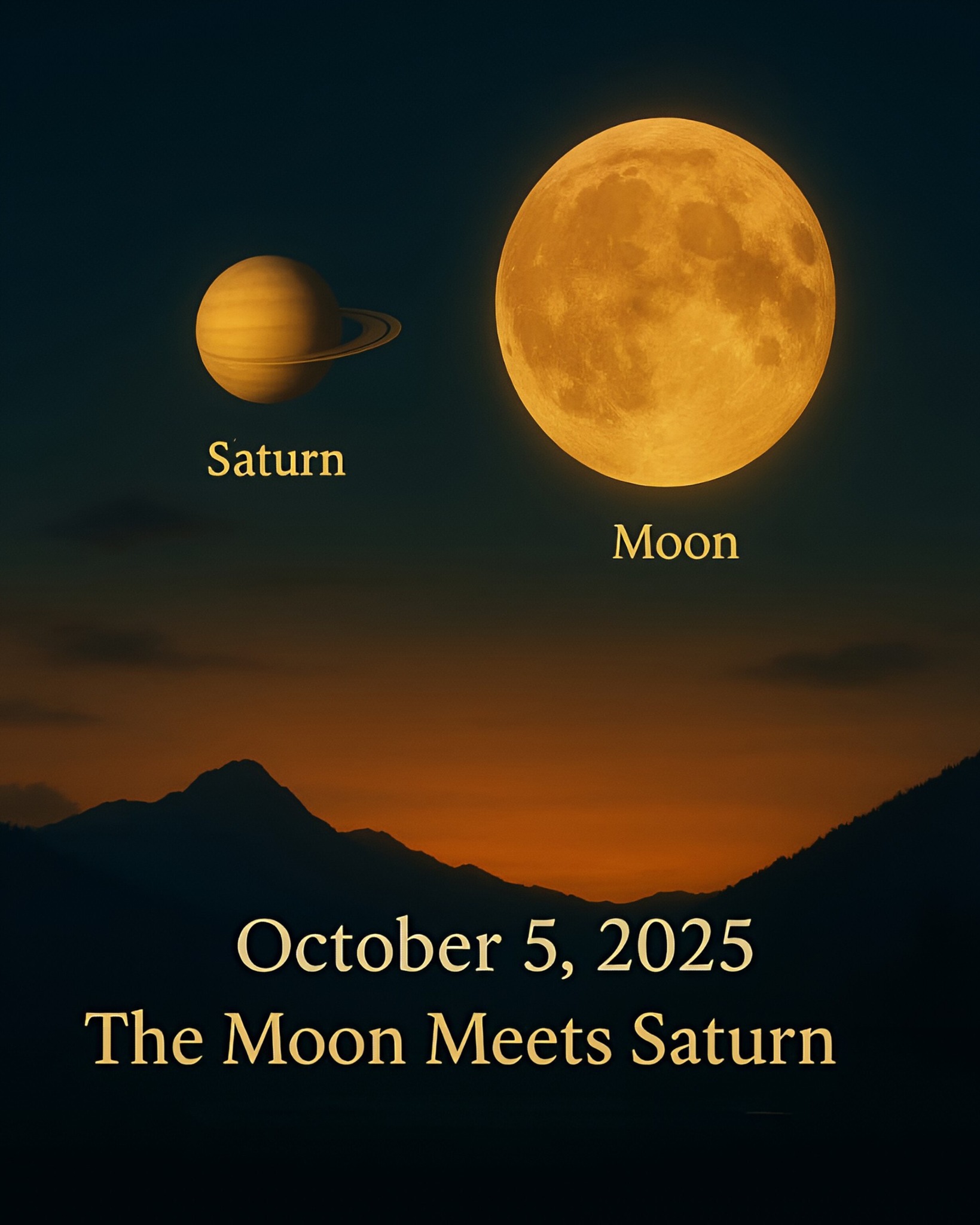 Astrowonders - 🌕 October 5, 2025 – The Moon Meets Saturn! 🪐 Get ready ...