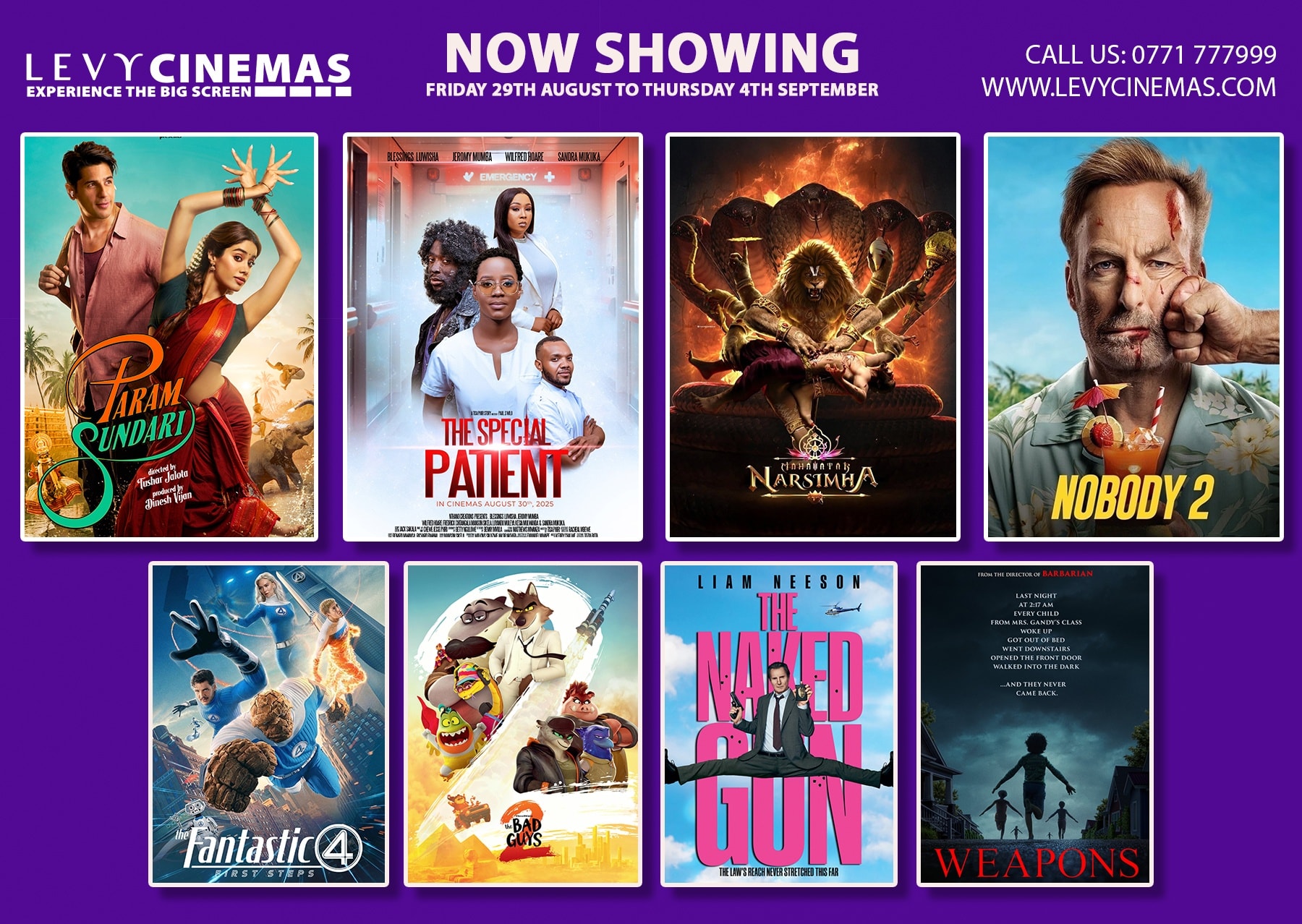 Levy - 🎬 Movie Schedule Alert! 🍿 Friday 29th August to Thursday 4th ...