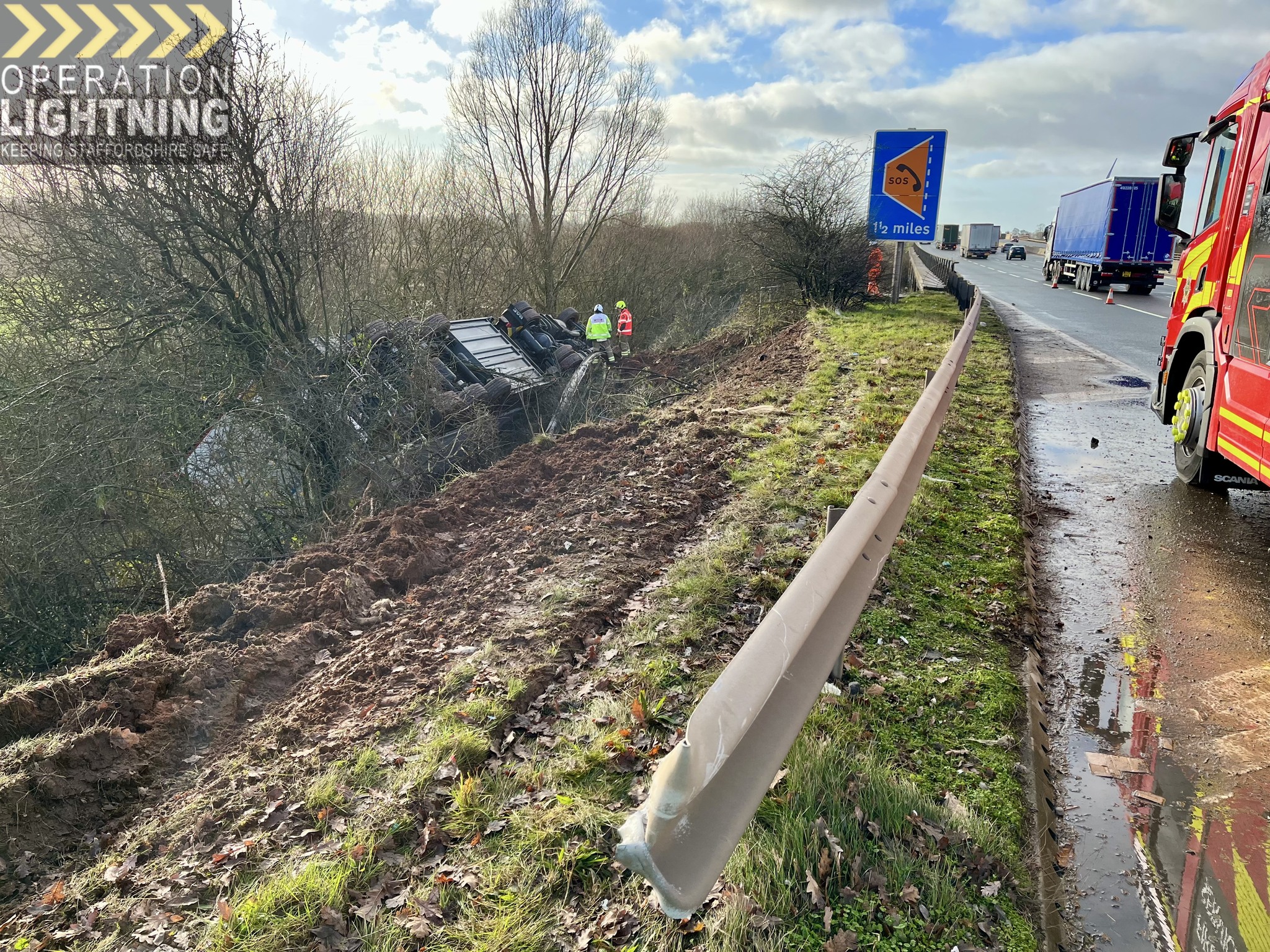 Staffordshire - Today we have attended a single vehicle RTC on the #M6 ...