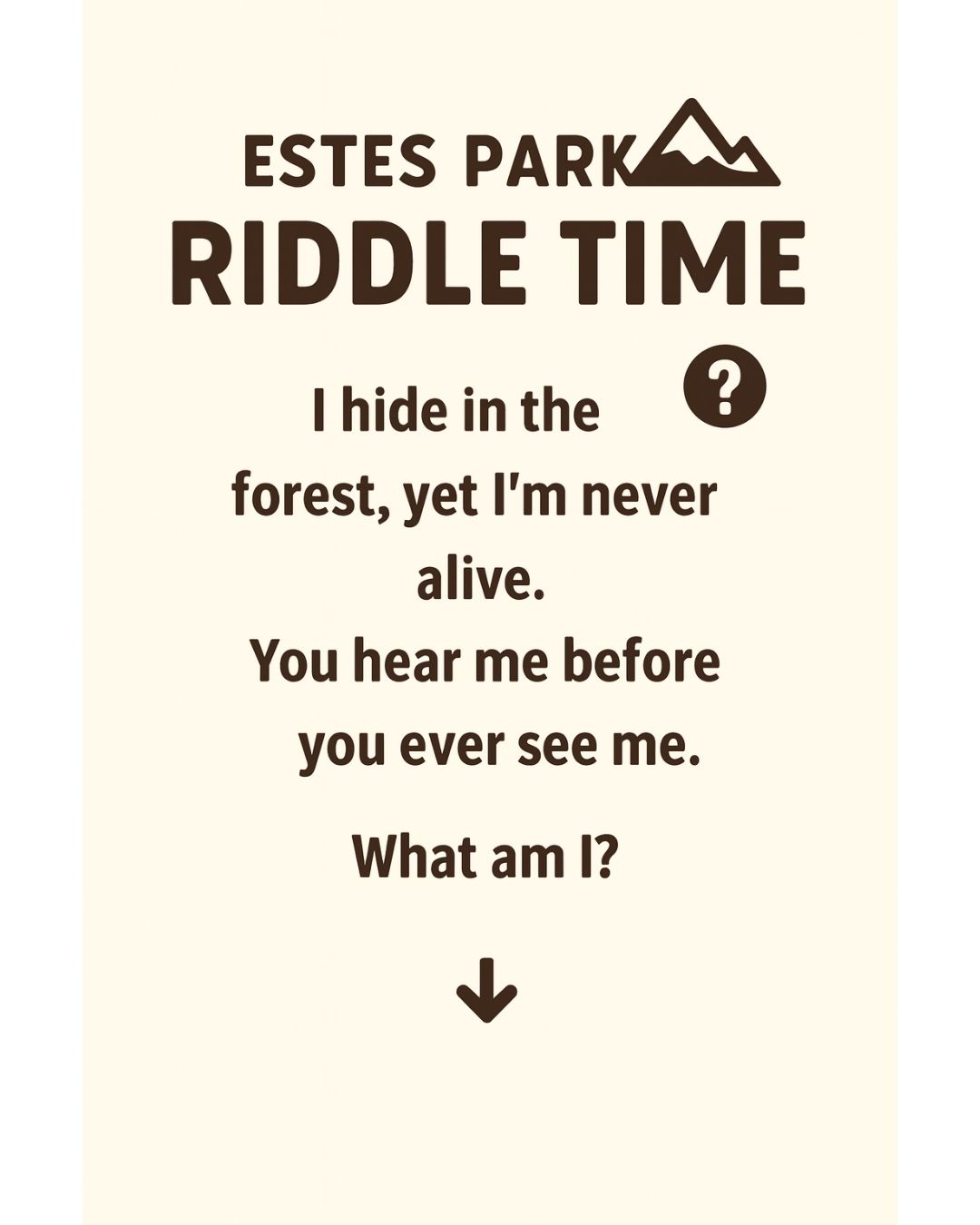 FACEBOOK POST 🧩 RIDDLE TIME... - Estes Park Resort Guide | Facebook