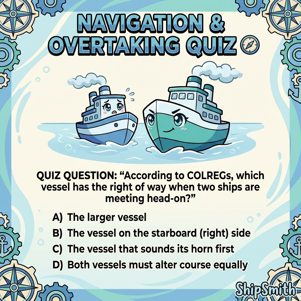 ShipSmith - 🧭 NAVIGATION & OVERTAKING QUIZ 🧭 COLREGs... | Facebook