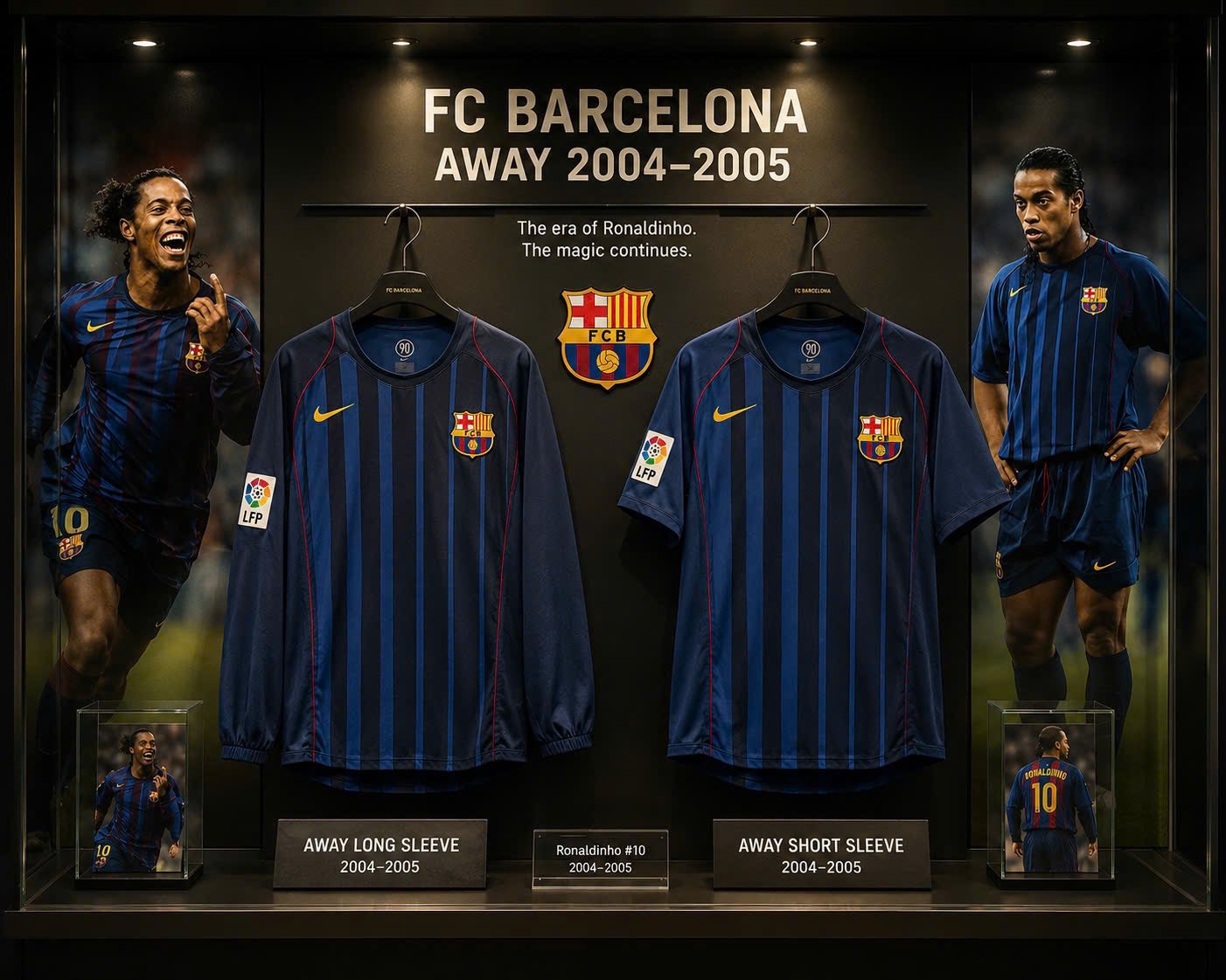 ?Barcelona 2004 2005 Away Long Sleeve Player Issue Ronaldinho 