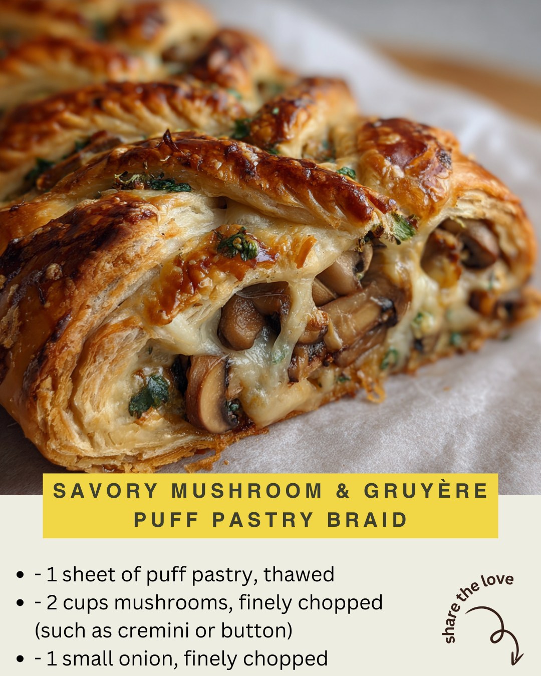 Food realm recipes | This Savory Mushroom & Gruyère Puff Pastry Braid ...