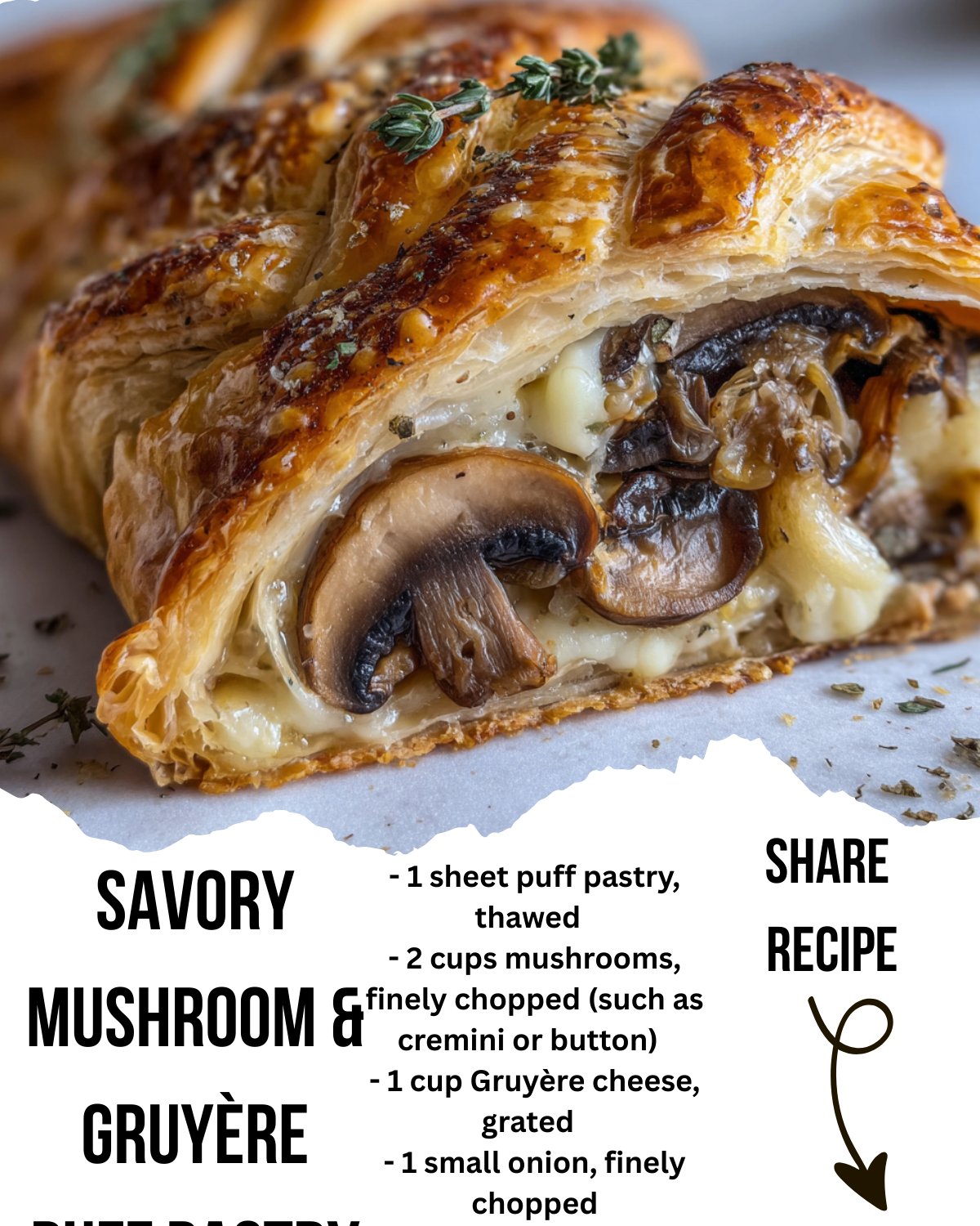 Food realm recipes | This Savory Mushroom & Gruyère Puff Pastry Braid ...