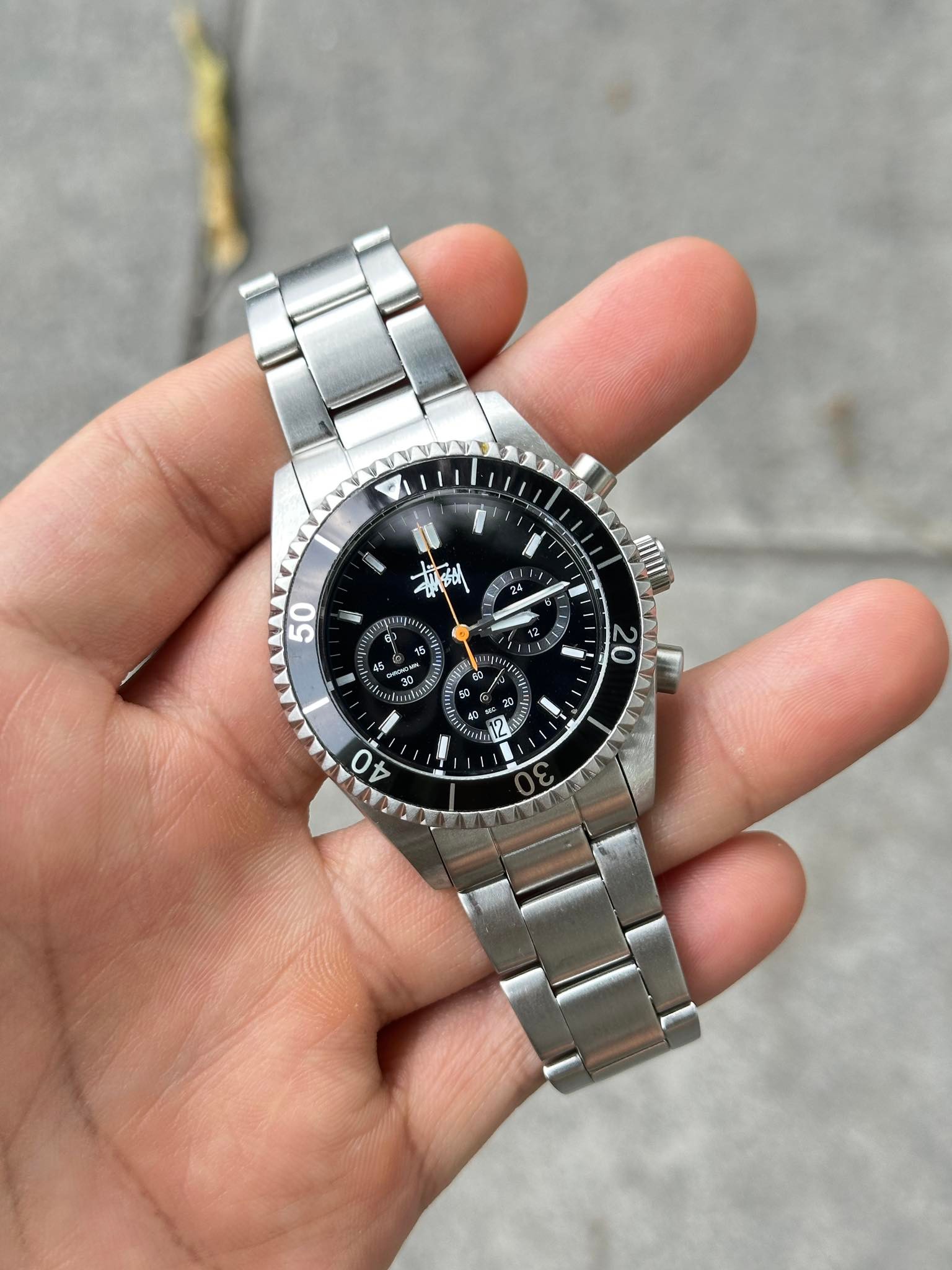 激レア STUSSY CREWSADER シルバー ZOZO限定 Chronograph Zozo Stussy 