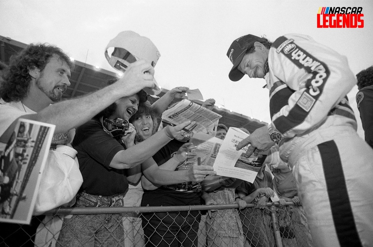 Dale Earnhardt signing autographs at Nashville Raceway