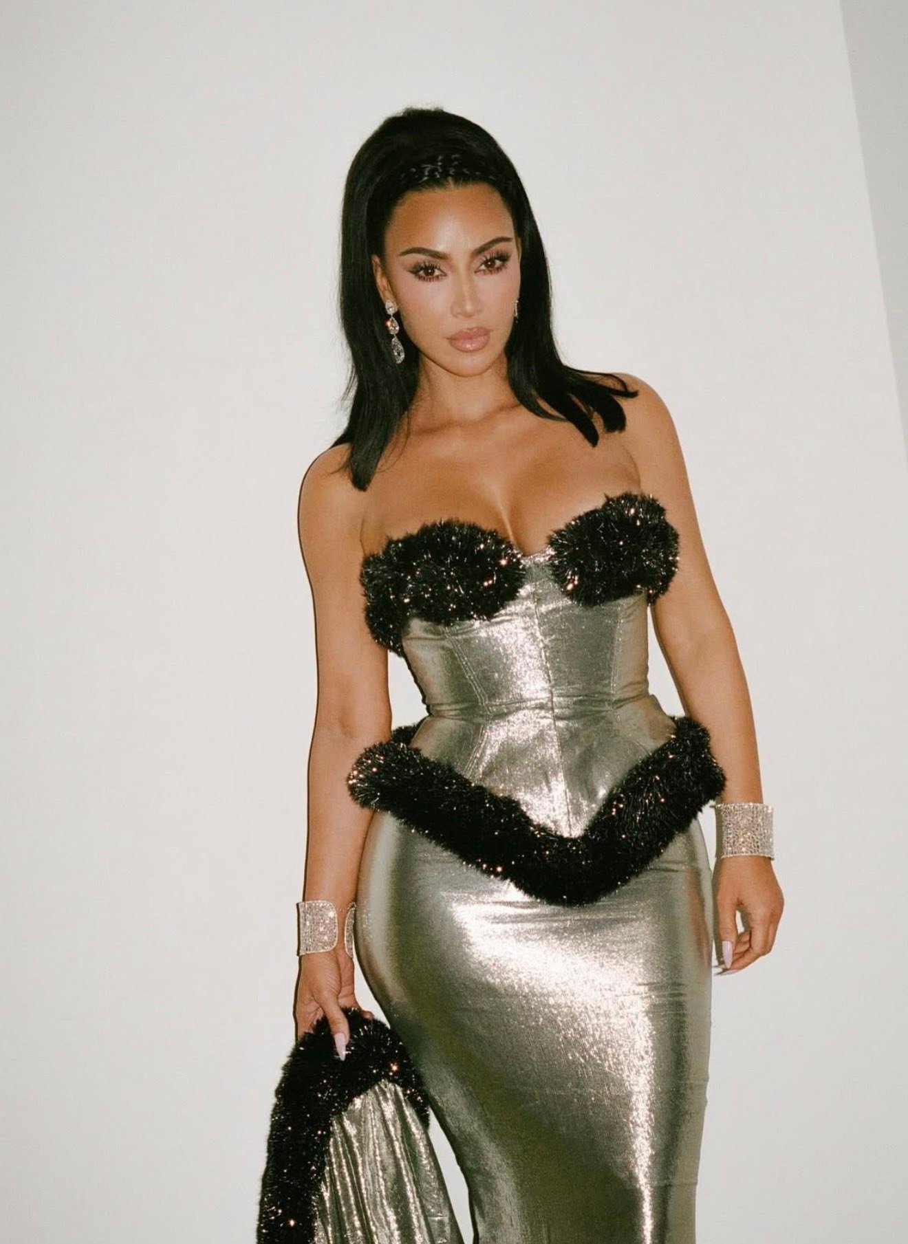 kim kardashian christmas eve dress posted Polaroid pictures from the annual Kardashian party. Do you guys like her dress? It is very Christmassy. # kimkardashian #thekardashians 📷: Kim Kardashian saint kim kardashian