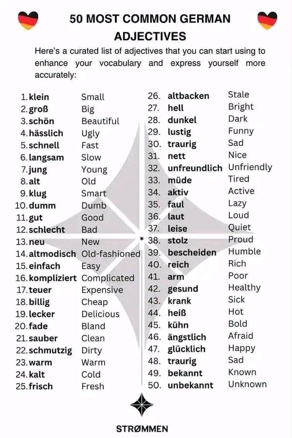 Deutsch - 📌 🇩🇪🇩🇪150 Important German Adjective 🇩🇪"🇩🇪 Deutsch Lernen A ...