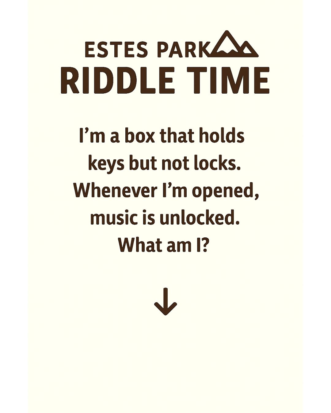 🧩 RIDDLE TIME in Estes Park!... - Estes Park Resort Guide | Facebook