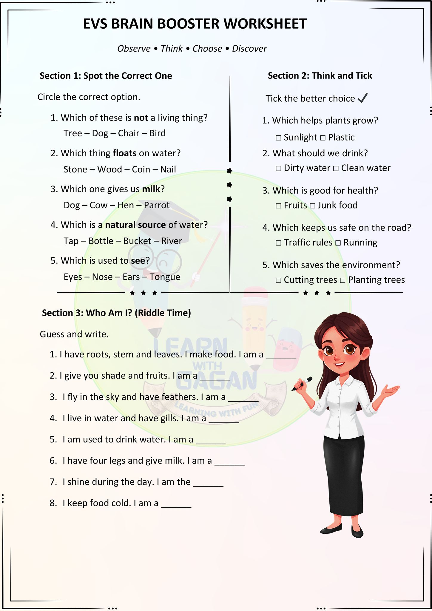 Learn - EVS BRAIN BOOSTER - Fun Learning Worksheet 🤩 EVS Worksheet ...