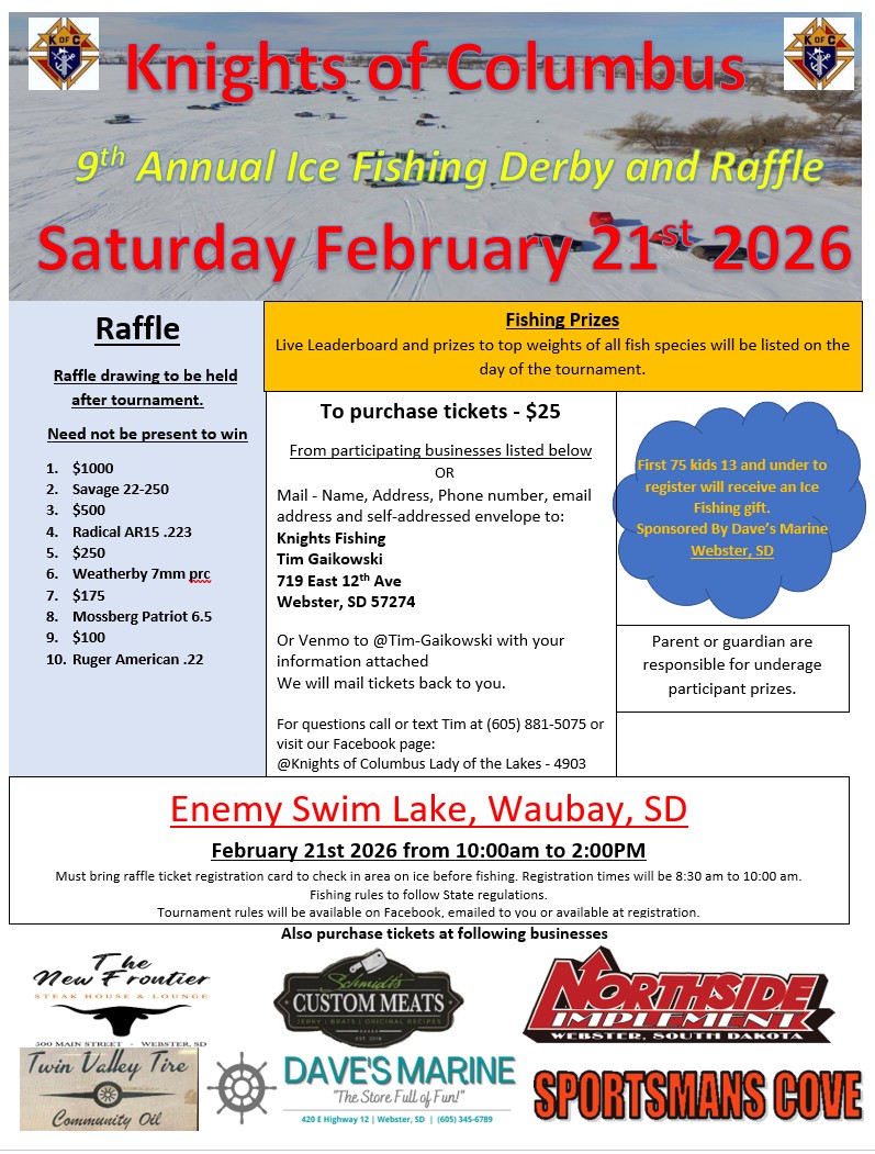 Our - C 9th annual Ice Fishing Derby and Raffle.⁣ ⁣ Food will be ...