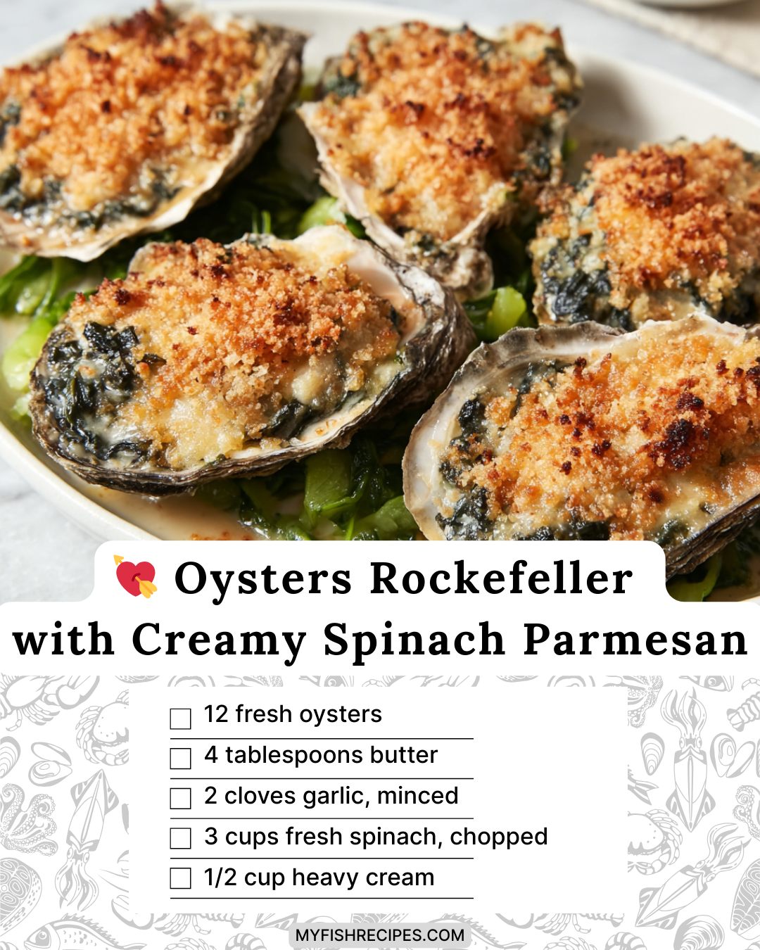 My Fish Recipes - 💘 Oysters Rockefeller with Creamy... | Facebook