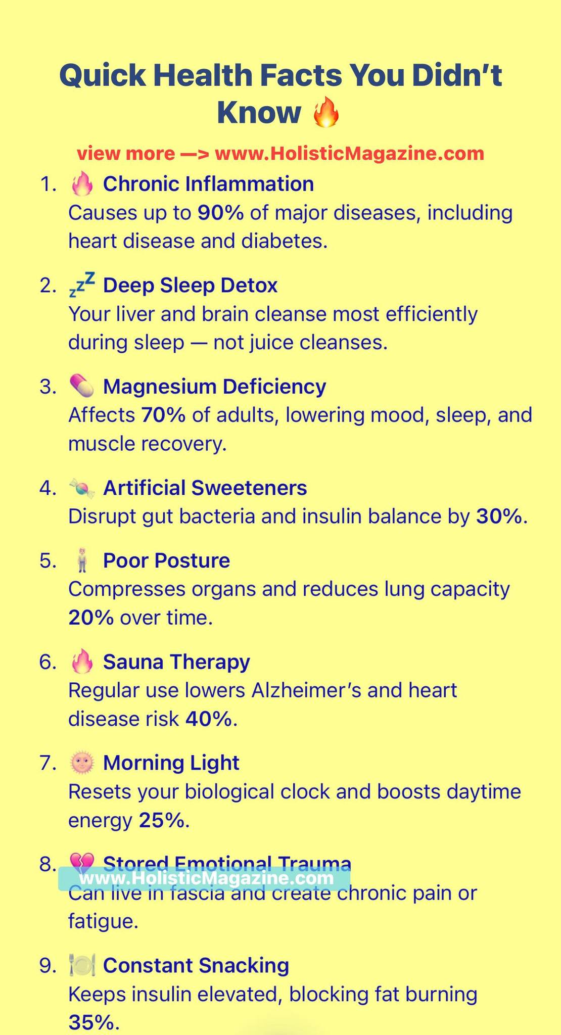 Holistic - Quick Health Facts You Didn’t Know 🔥#holisticmagazine | Facebook