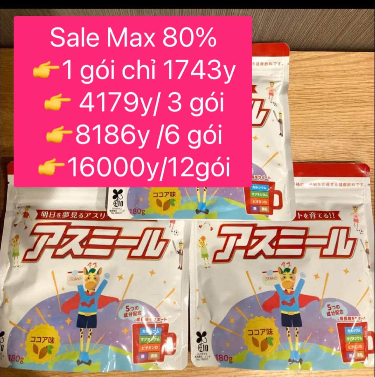 各健康数料です。 Sale Max 80% 1 gói chỉ 1743y 4179y/ 3 gói 8186y