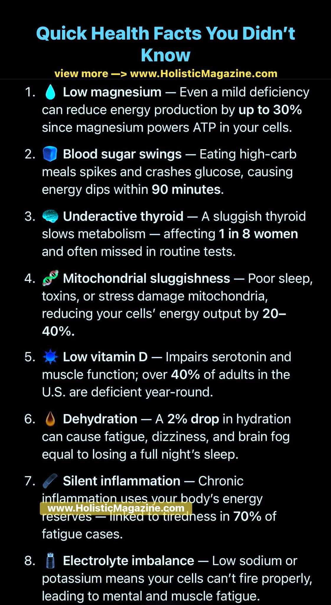 Holistic - Quick Health Facts You Didn’t Know #holisticmagazine | Facebook