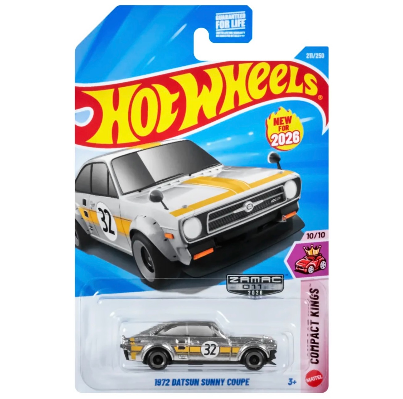 1972 Datsun Sunny Coupe 2026 Hot Wheels - ZAMAC 011 📸 Hot Wheels