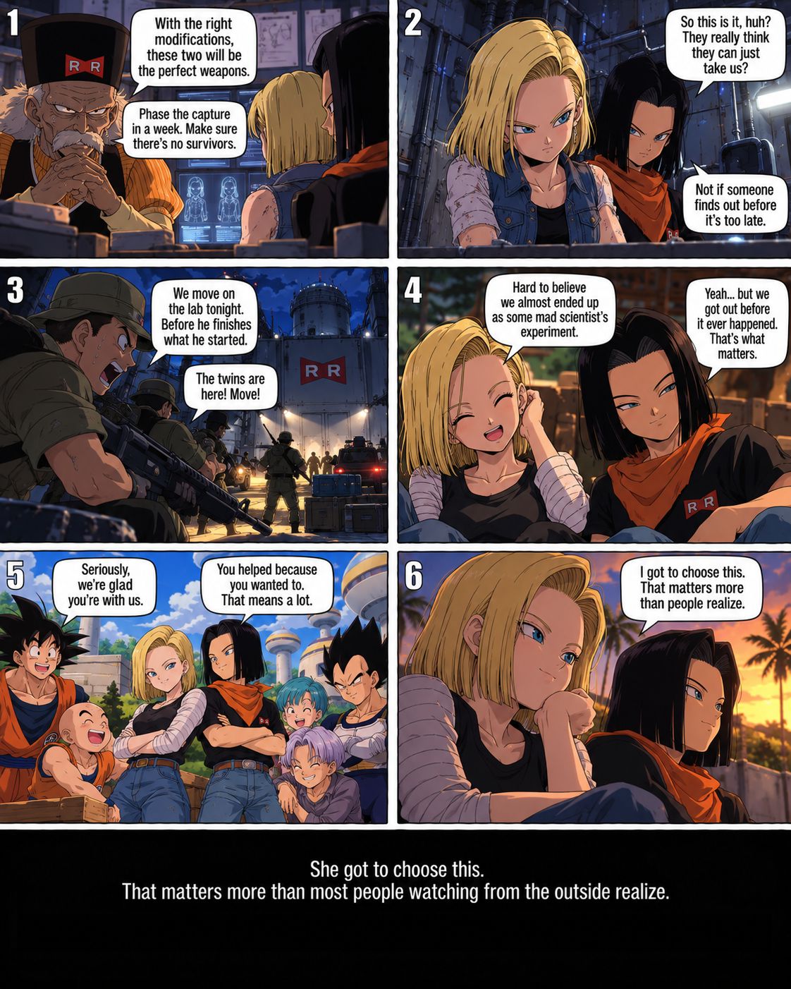 Android 18 chooses to become a hero in fan comic