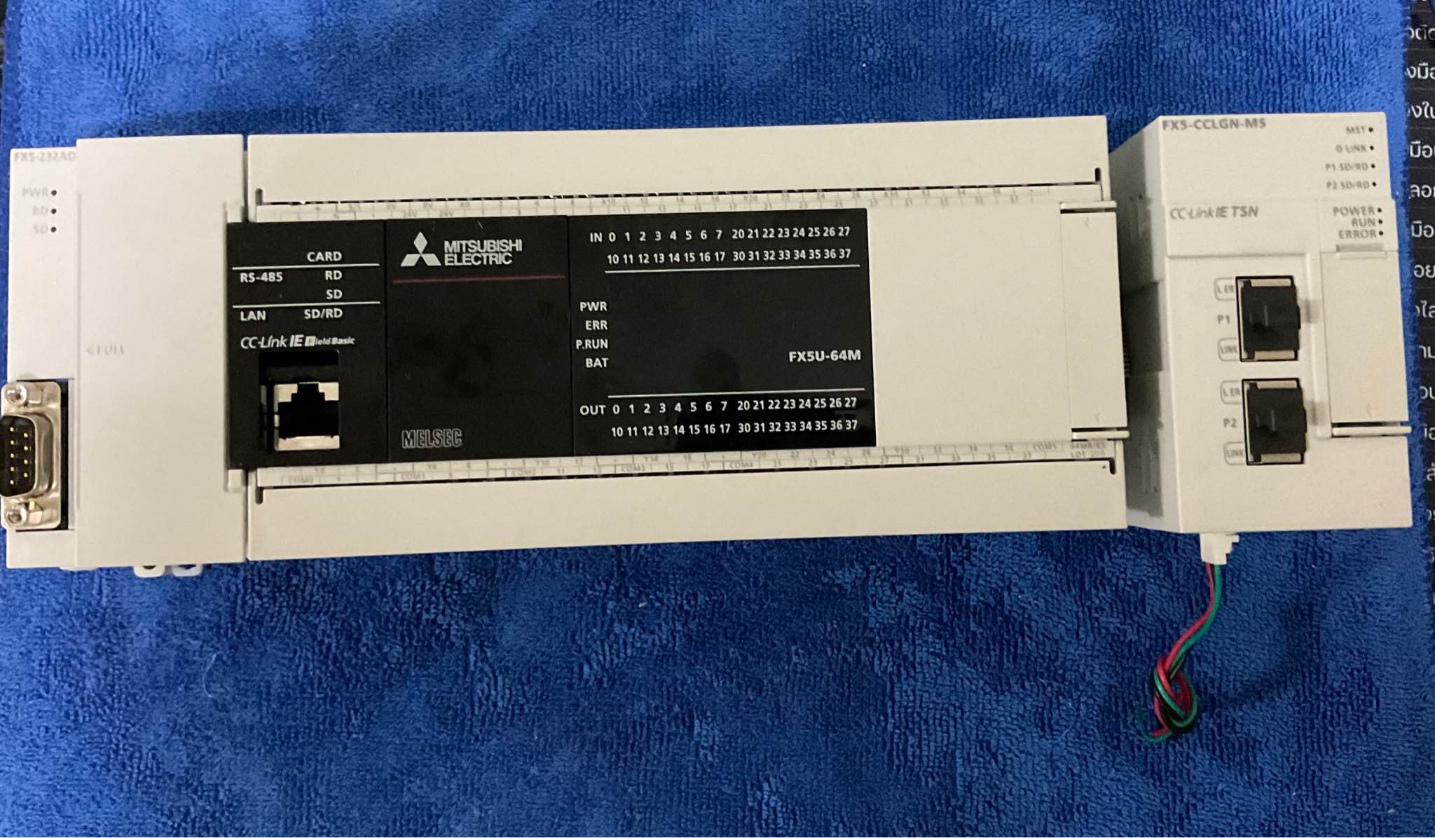 PLC MITSUBISHI FX5U-64MR+ FX5-CCLGN-MS+FX5-232 สินค้ามือ 2 สภาพสวย 