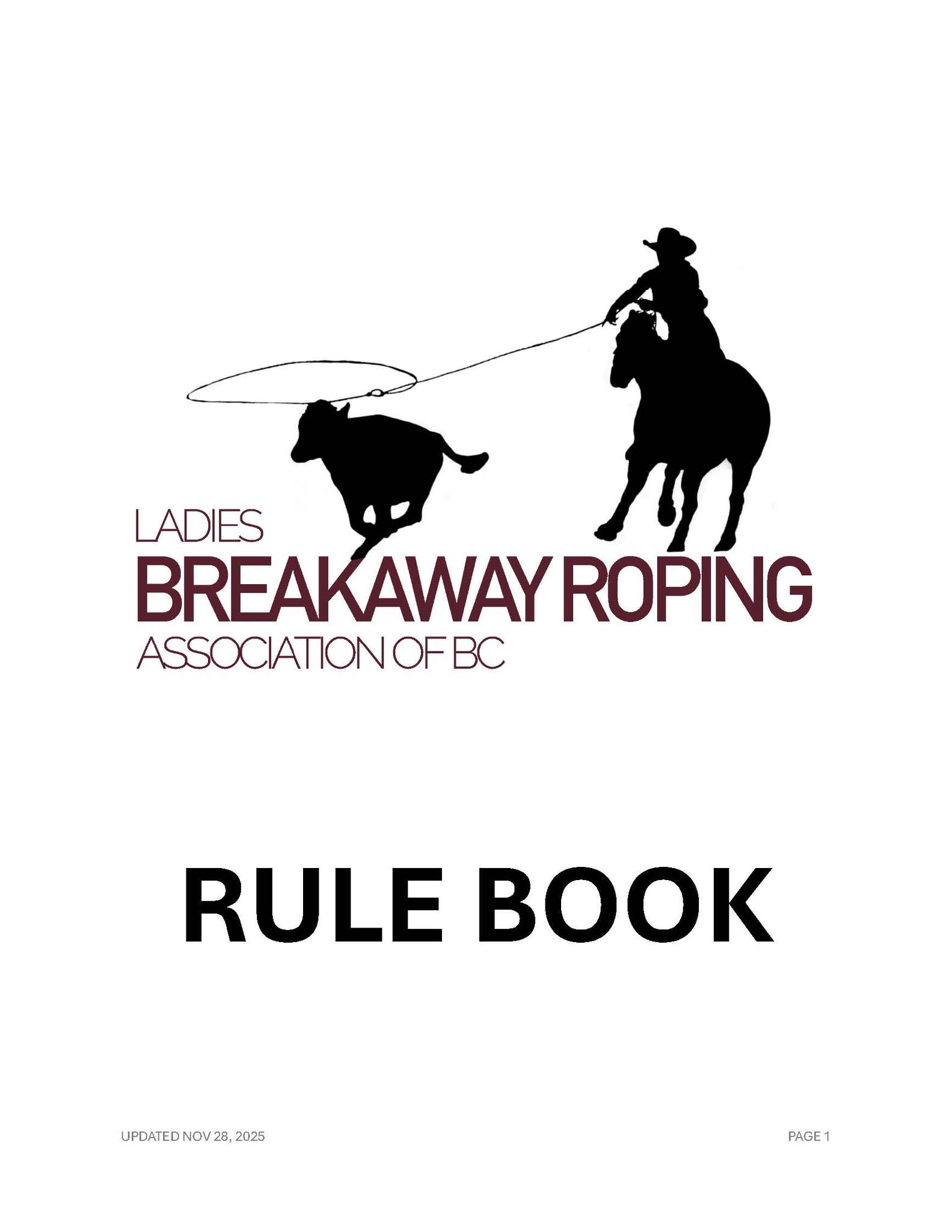 Updated Rule... - Ladies Breakaway Roping Association of BC | Facebook