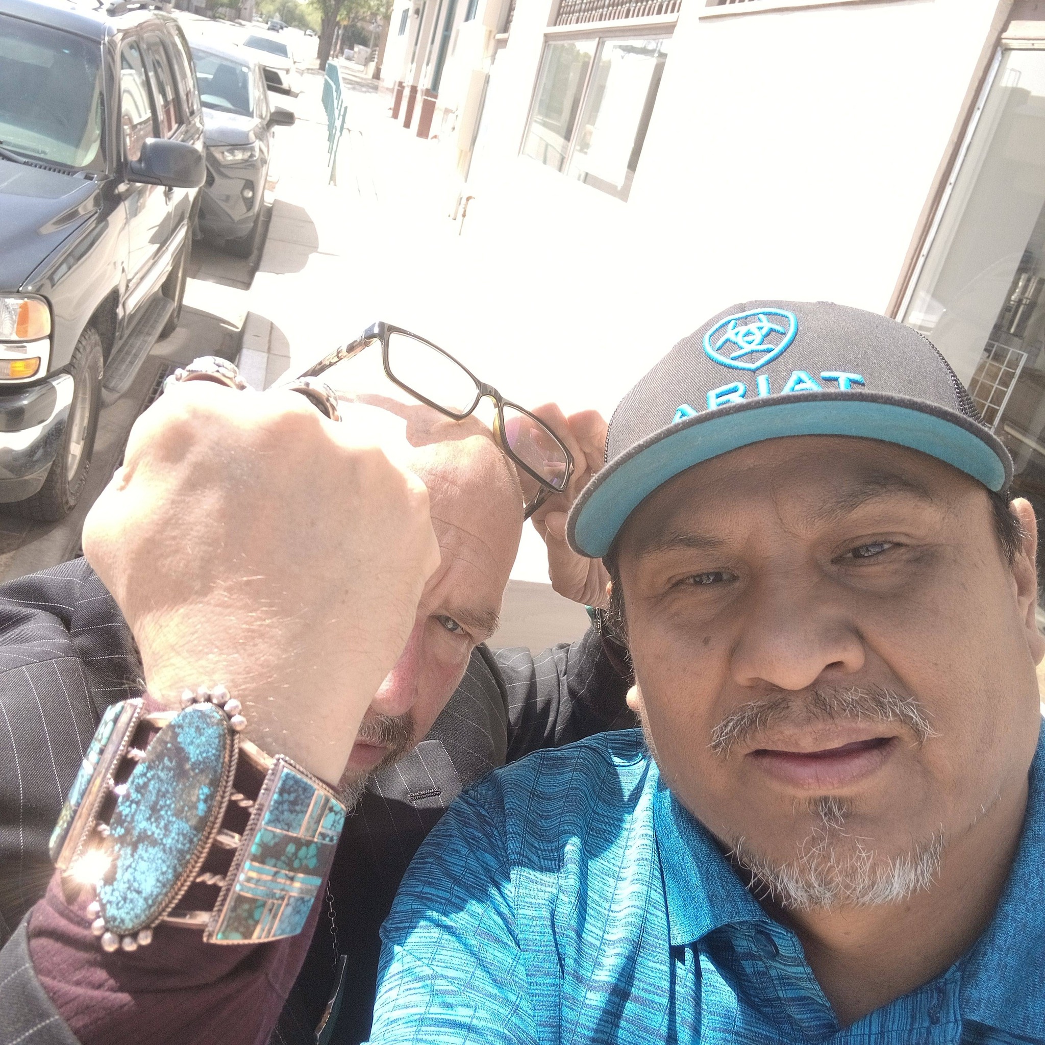 Felix Yazzie's copper Tibetan turquoise bracelet