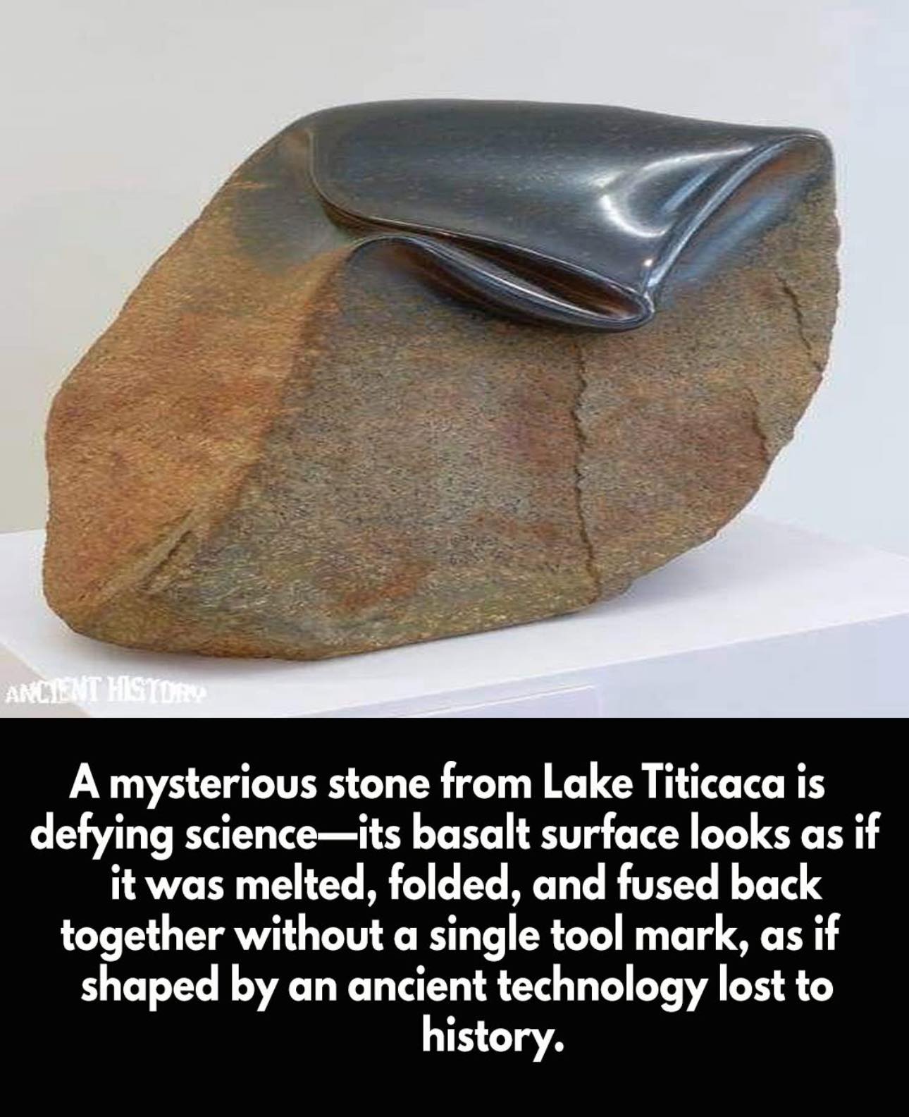 A mysterious basalt artifact found near Lake Titicaca exhibits a