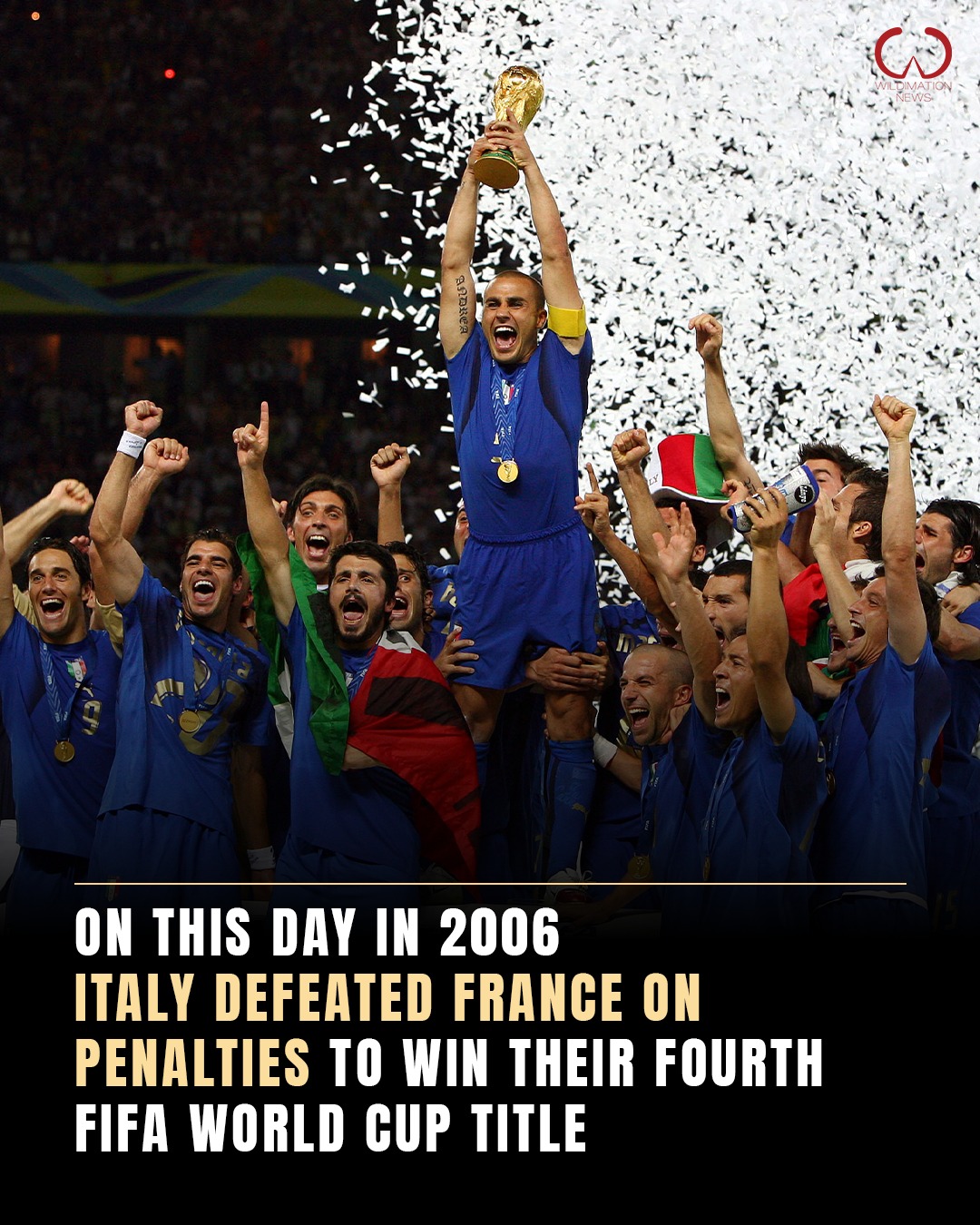 Italy wins 2006 FIFA World Cup against France